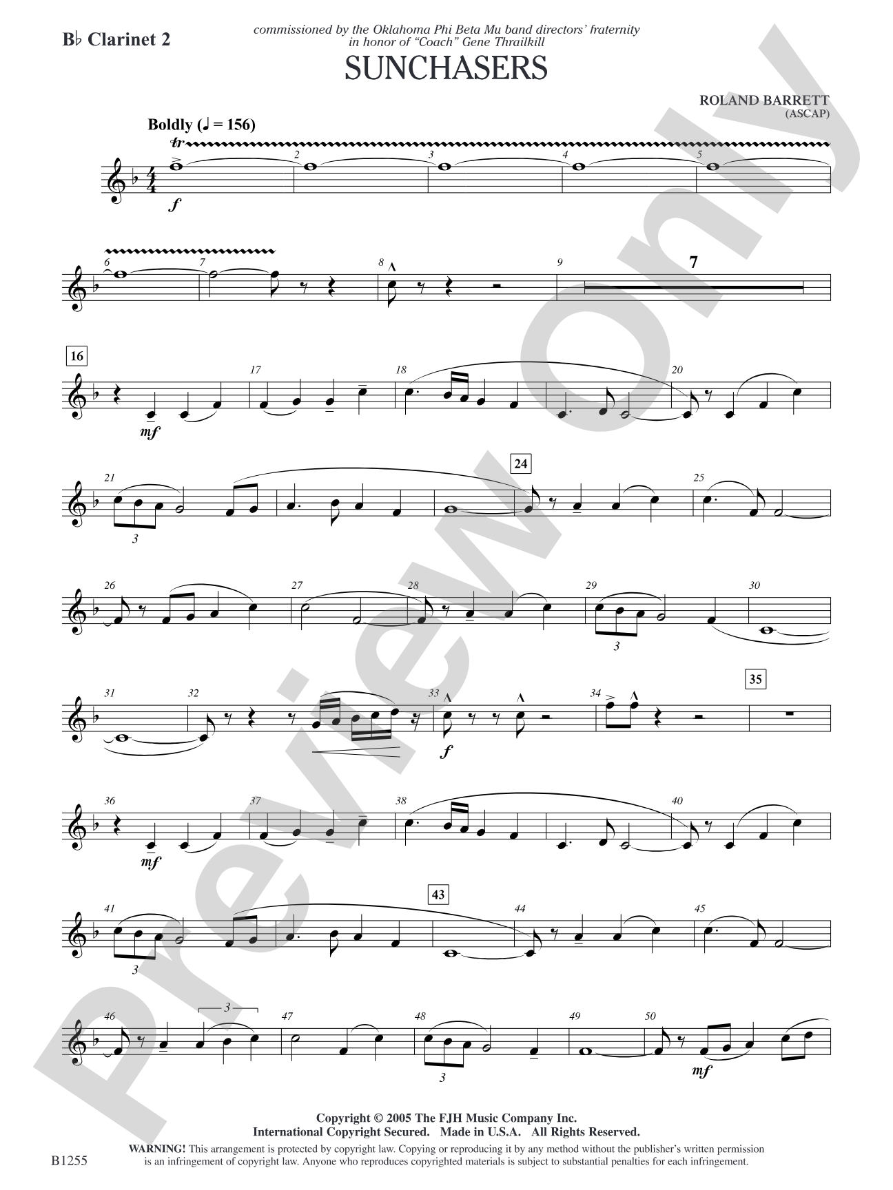 Sunchasers: B-flat Clarinet 2