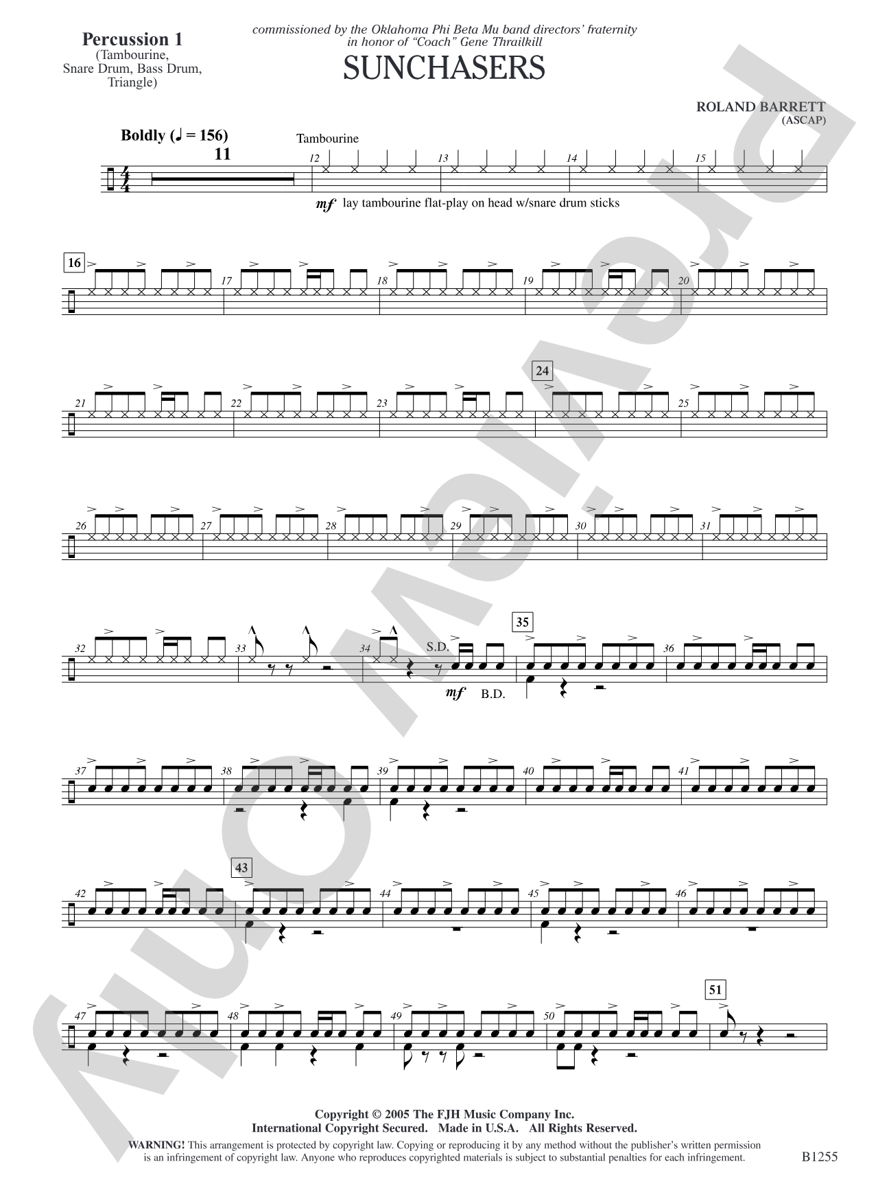 Sunchasers: Percussion 1