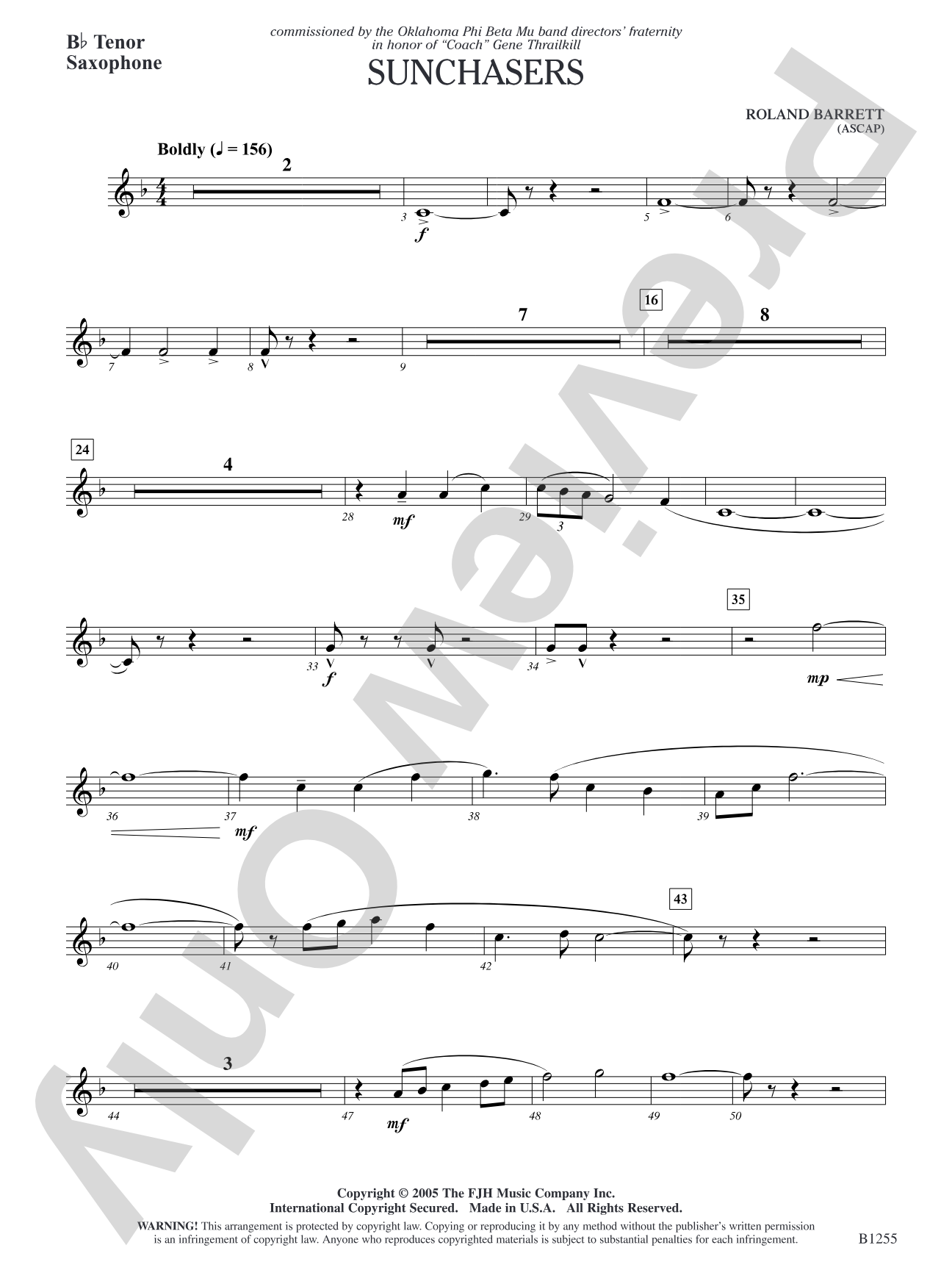 Sunchasers: B-flat Tenor Saxophone