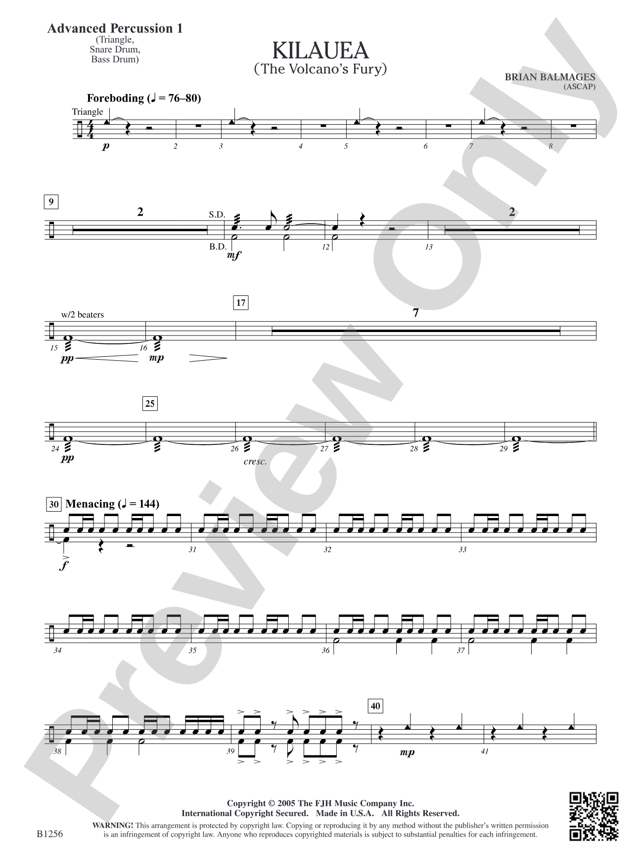 Kilauea (The Volcano's Fury): Advanced Percussion 1