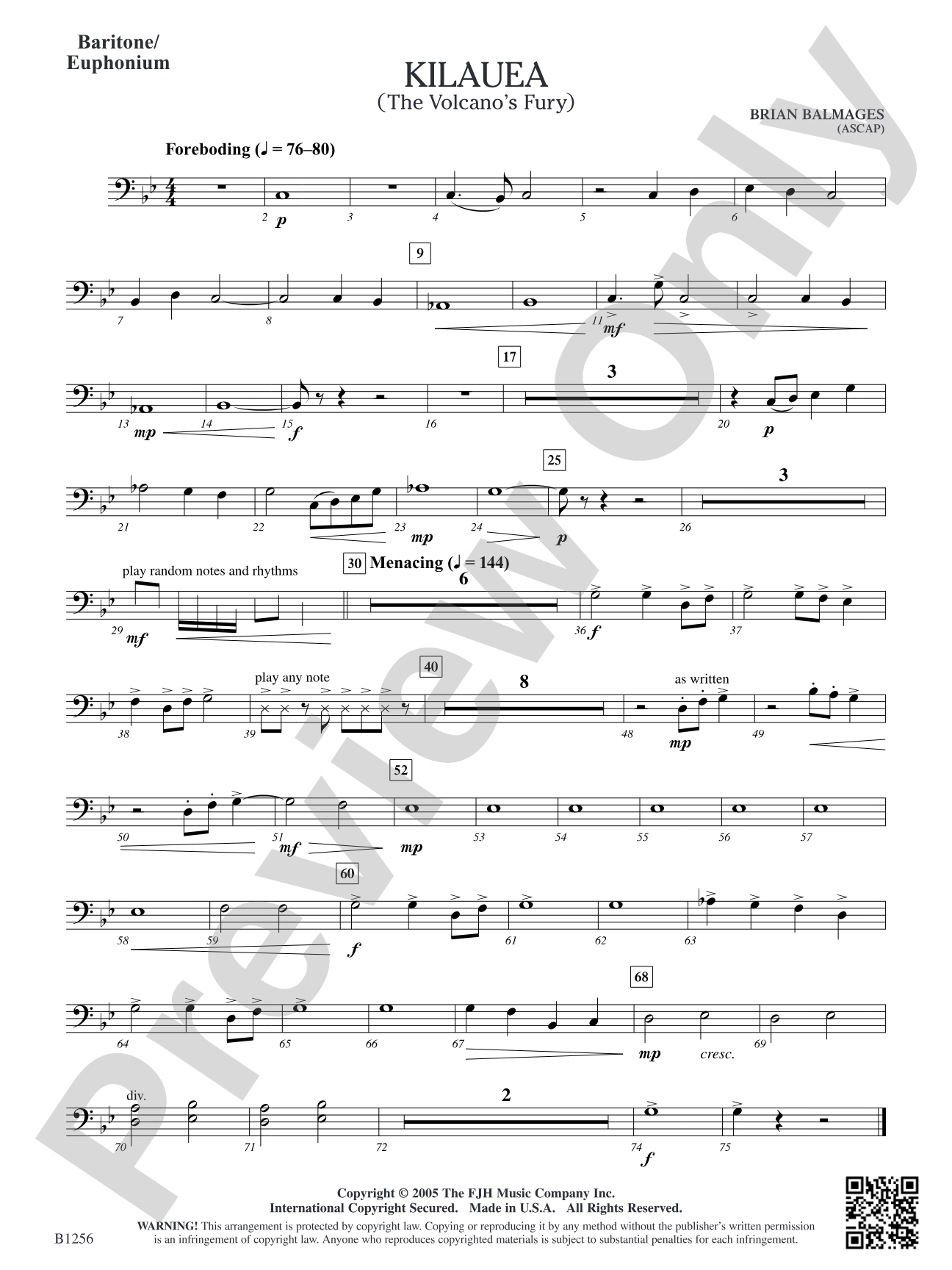 Kilauea (The Volcano's Fury): Baritone/Euphonium