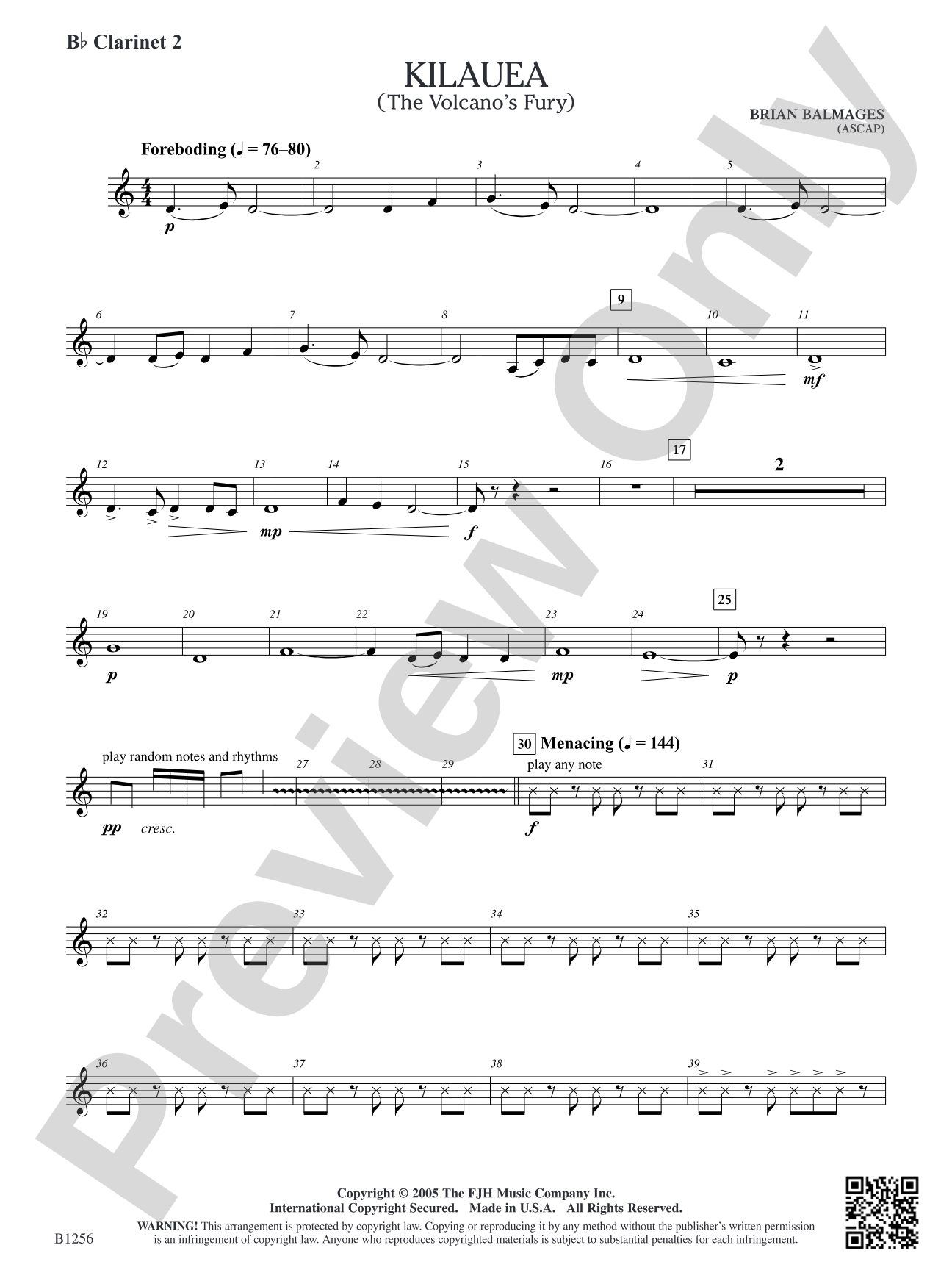 Kilauea (The Volcano's Fury): B-flat Clarinet 2
