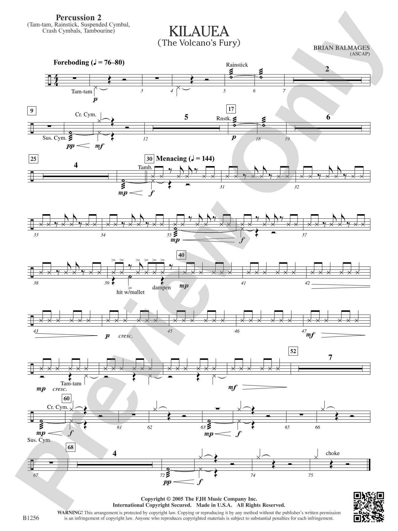 Kilauea (The Volcano's Fury): Opt. Percussion 2