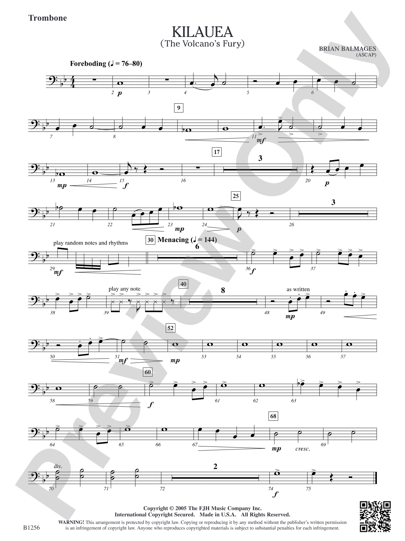 Kilauea (The Volcano's Fury): Trombone
