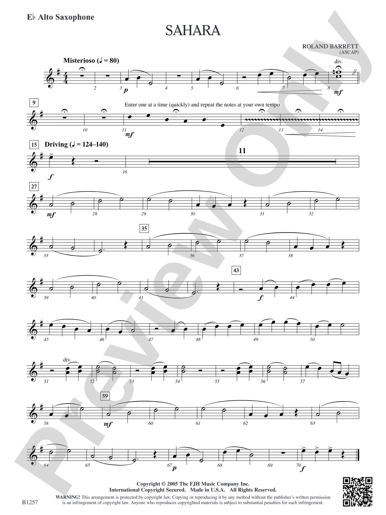 Sahara: E-flat Alto Saxophone
