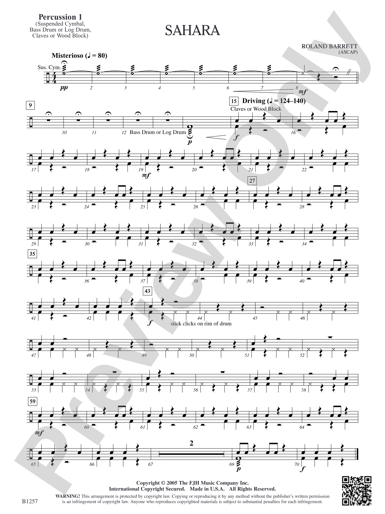 Sahara: Percussion 1