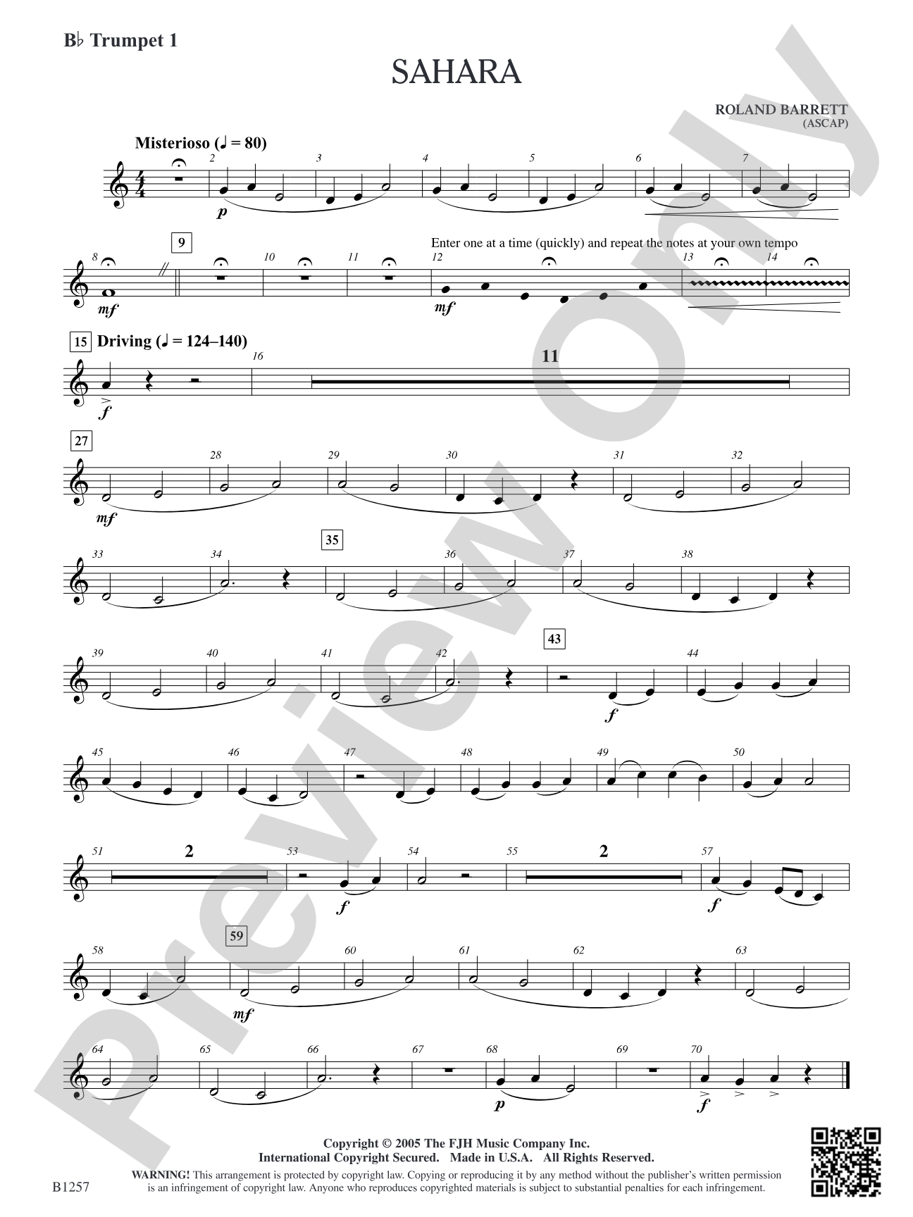 Sahara: B-flat Trumpet 1