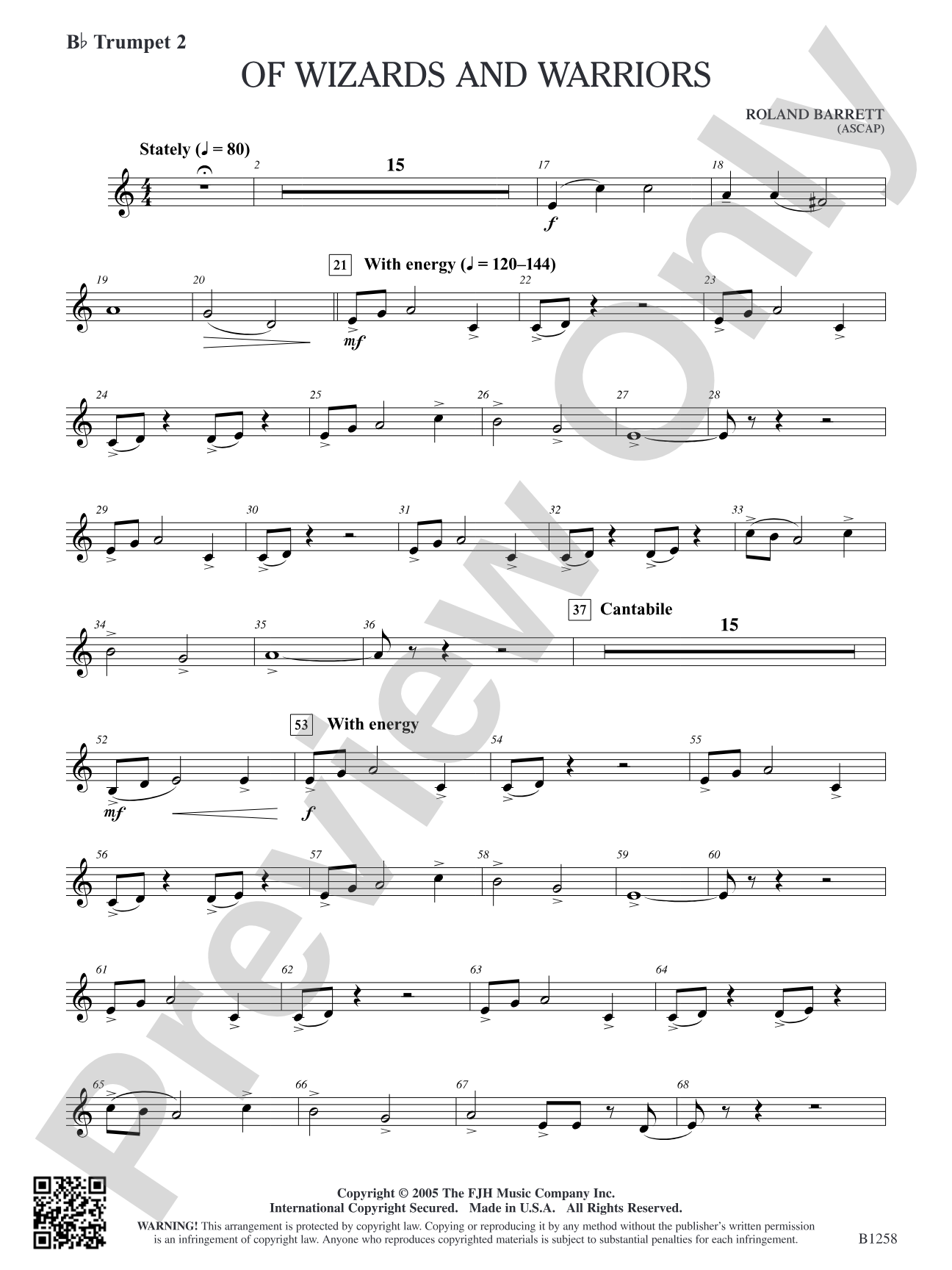Of Wizards and Warriors: B-flat Trumpet 2