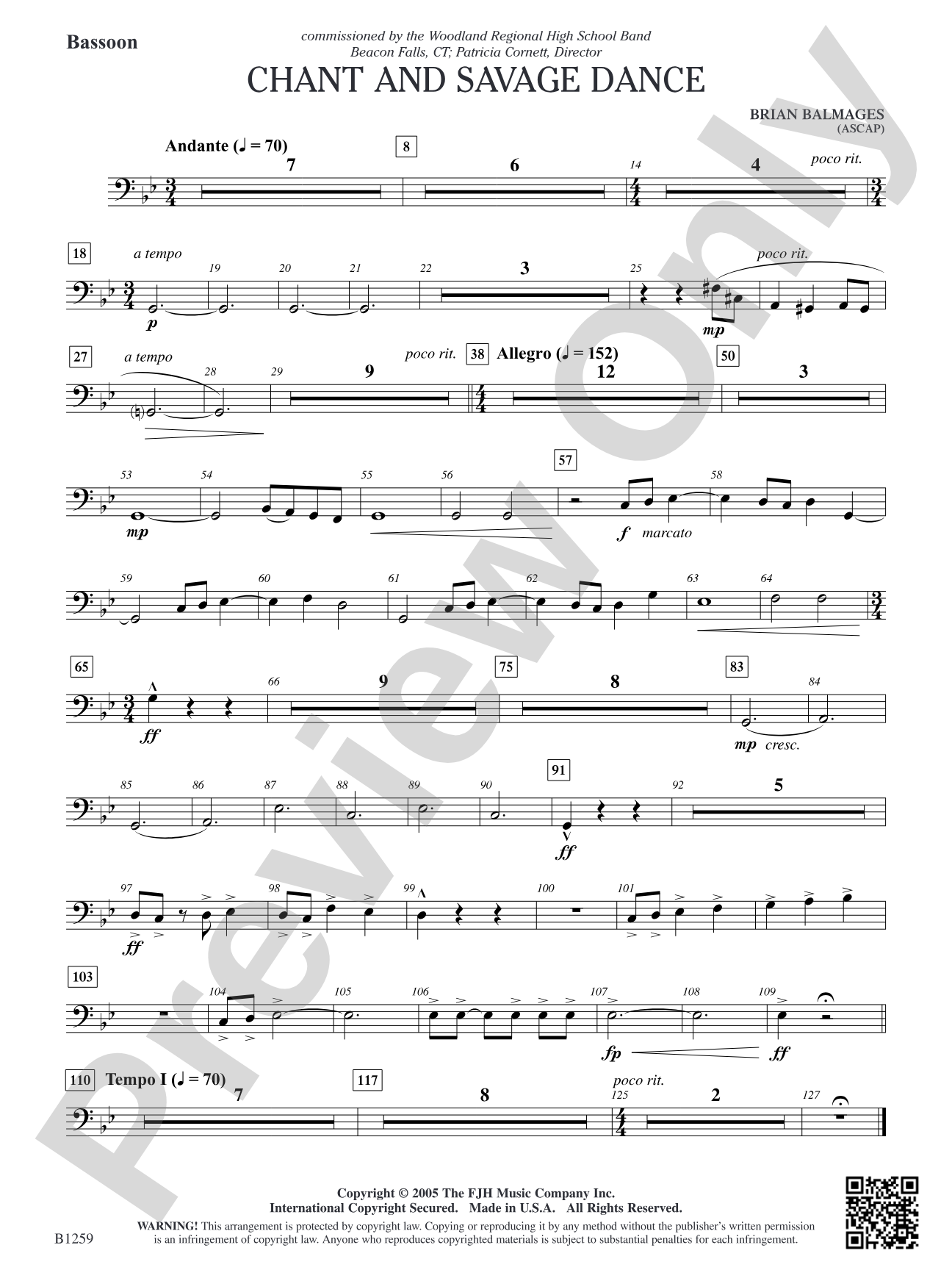 Chant and Savage Dance: Bassoon