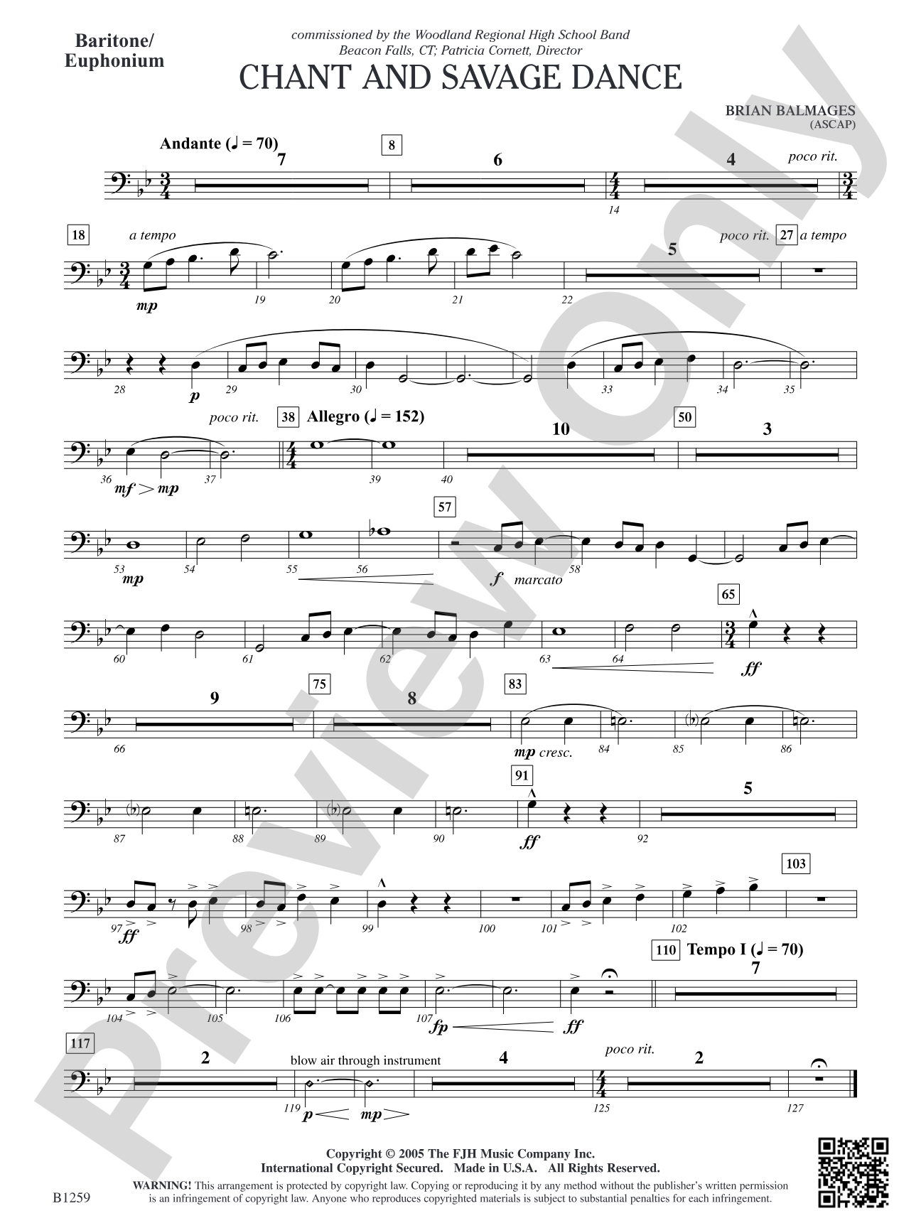 Chant and Savage Dance: Baritone/Euphonium