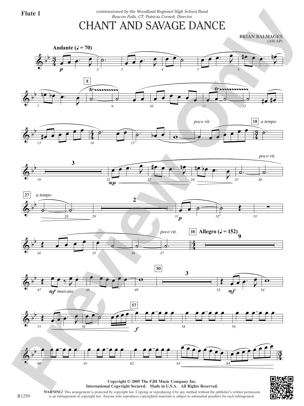 Chant and Savage Dance: Flute 1