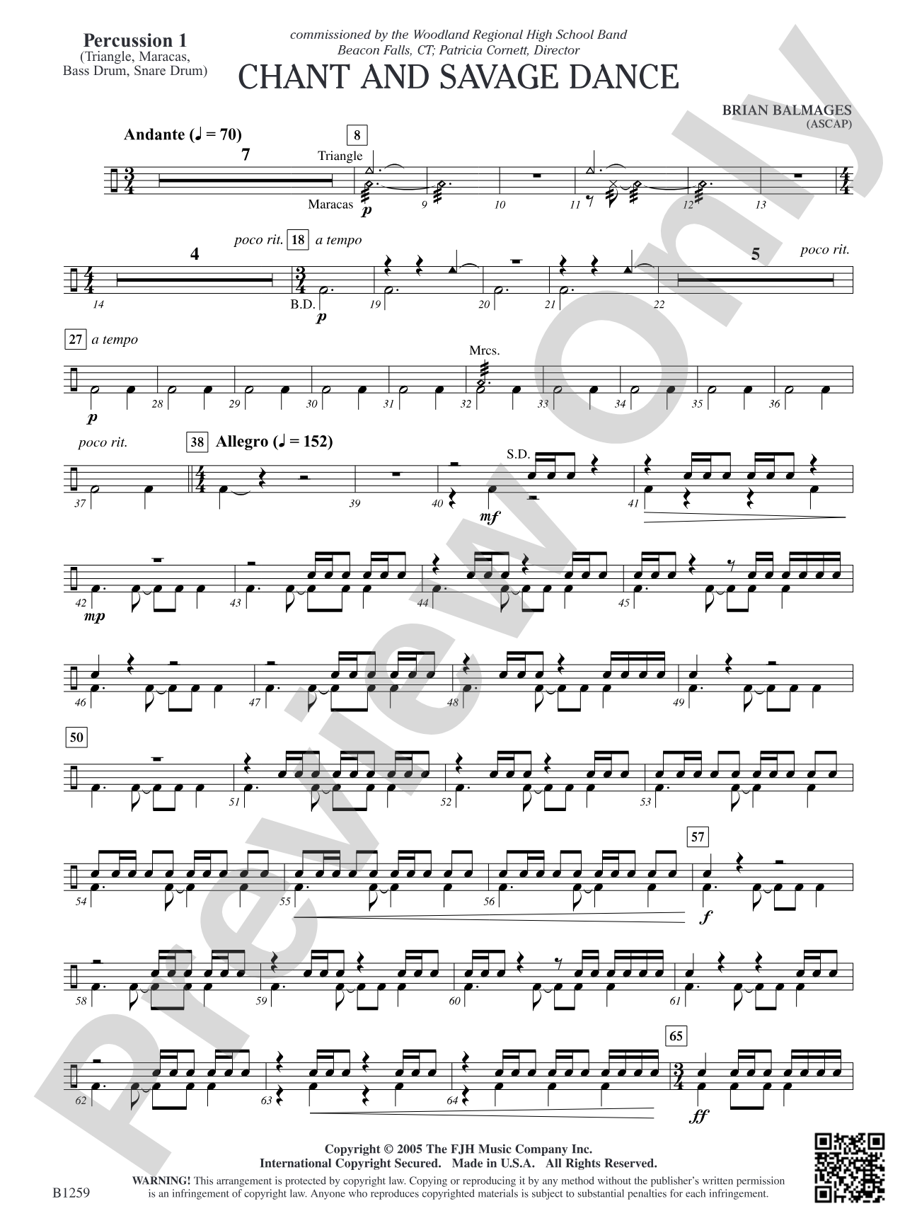 Chant and Savage Dance: Percussion 1