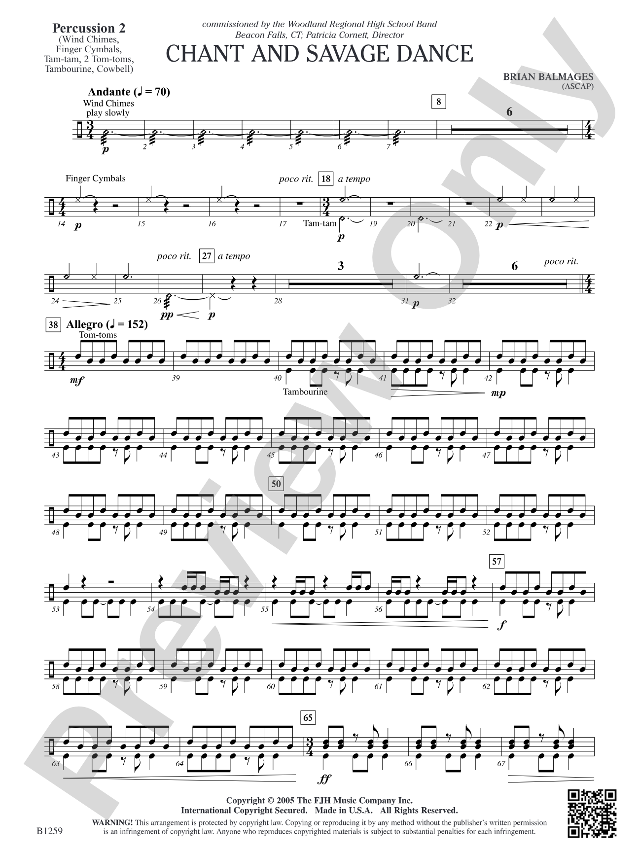 Chant and Savage Dance: Percussion 2