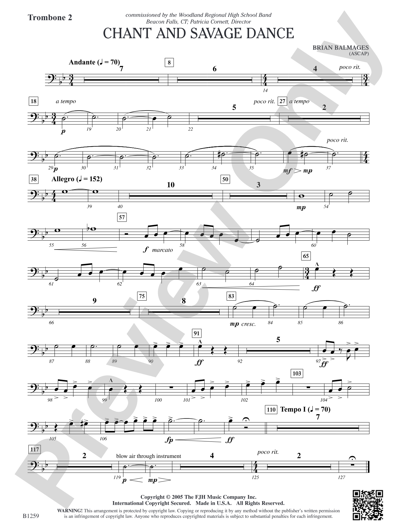 Chant and Savage Dance: Trombone 2
