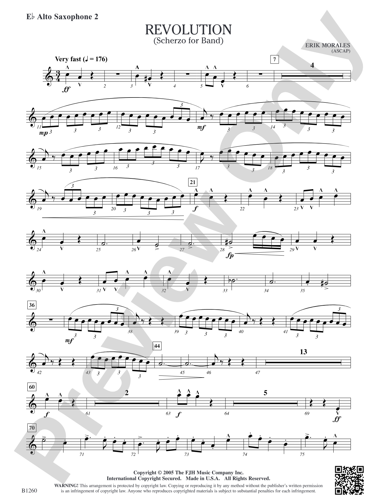 Revolution (Scherzo for Band): E-flat Alto Saxophone 2