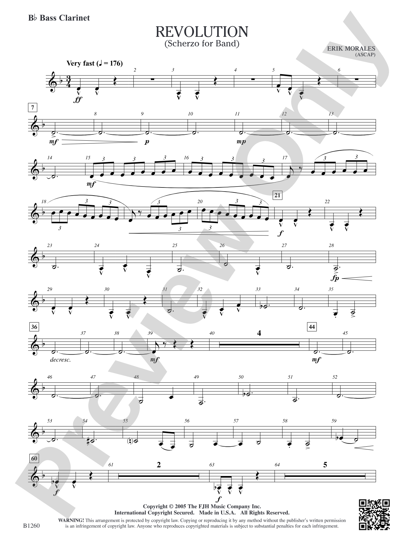 Revolution (Scherzo for Band): B-flat Bass Clarinet