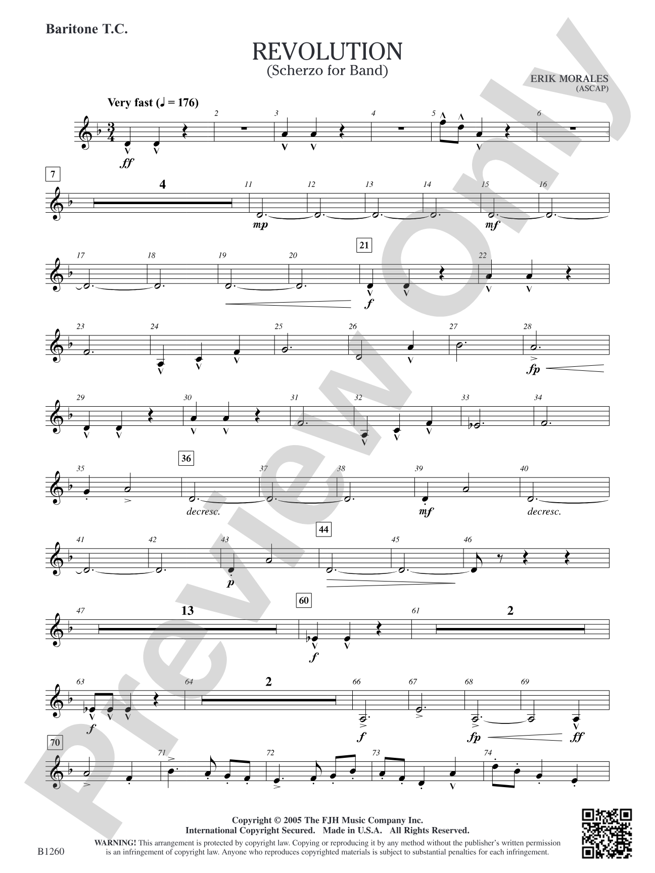 Revolution (Scherzo for Band): Baritone T.C.