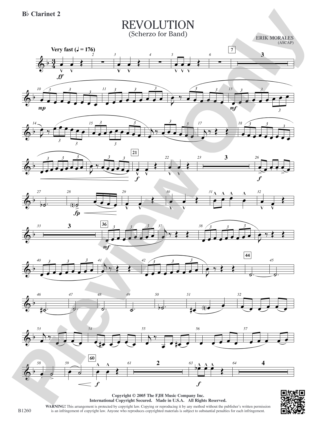 Revolution (Scherzo for Band): B-flat Clarinet 2