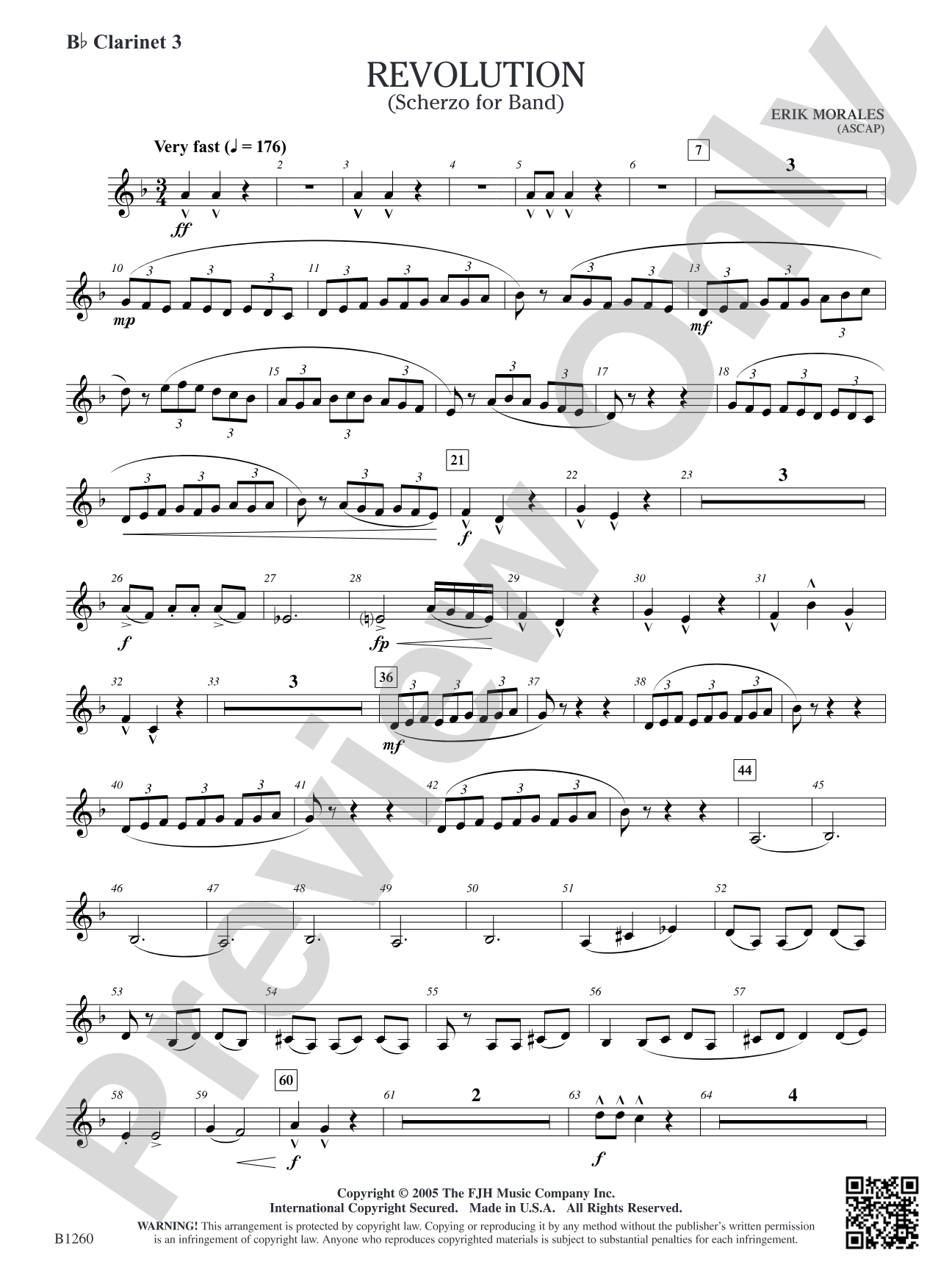 Revolution (Scherzo for Band): B-flat Clarinet 3