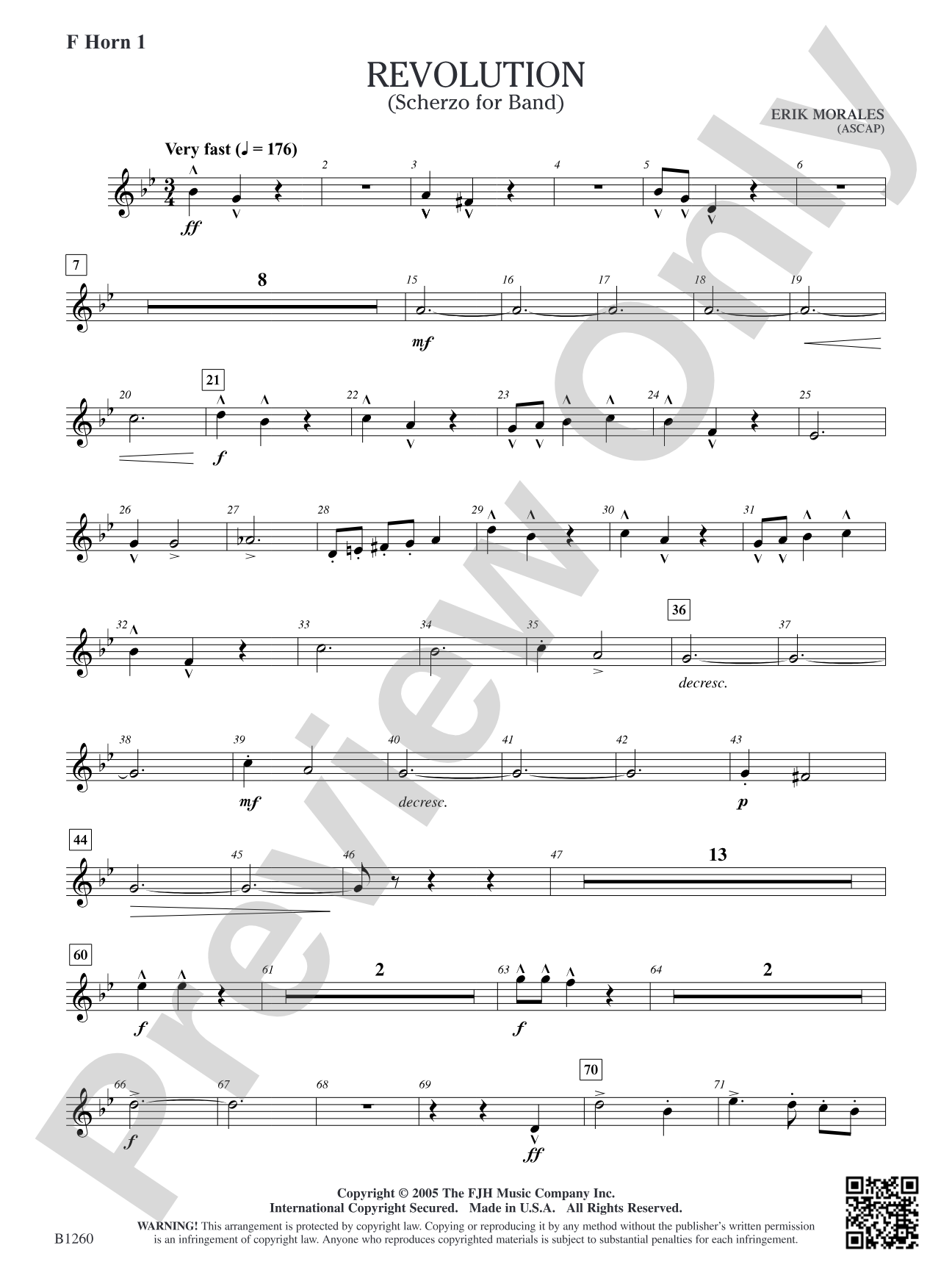 Revolution (Scherzo for Band): F Horn 1