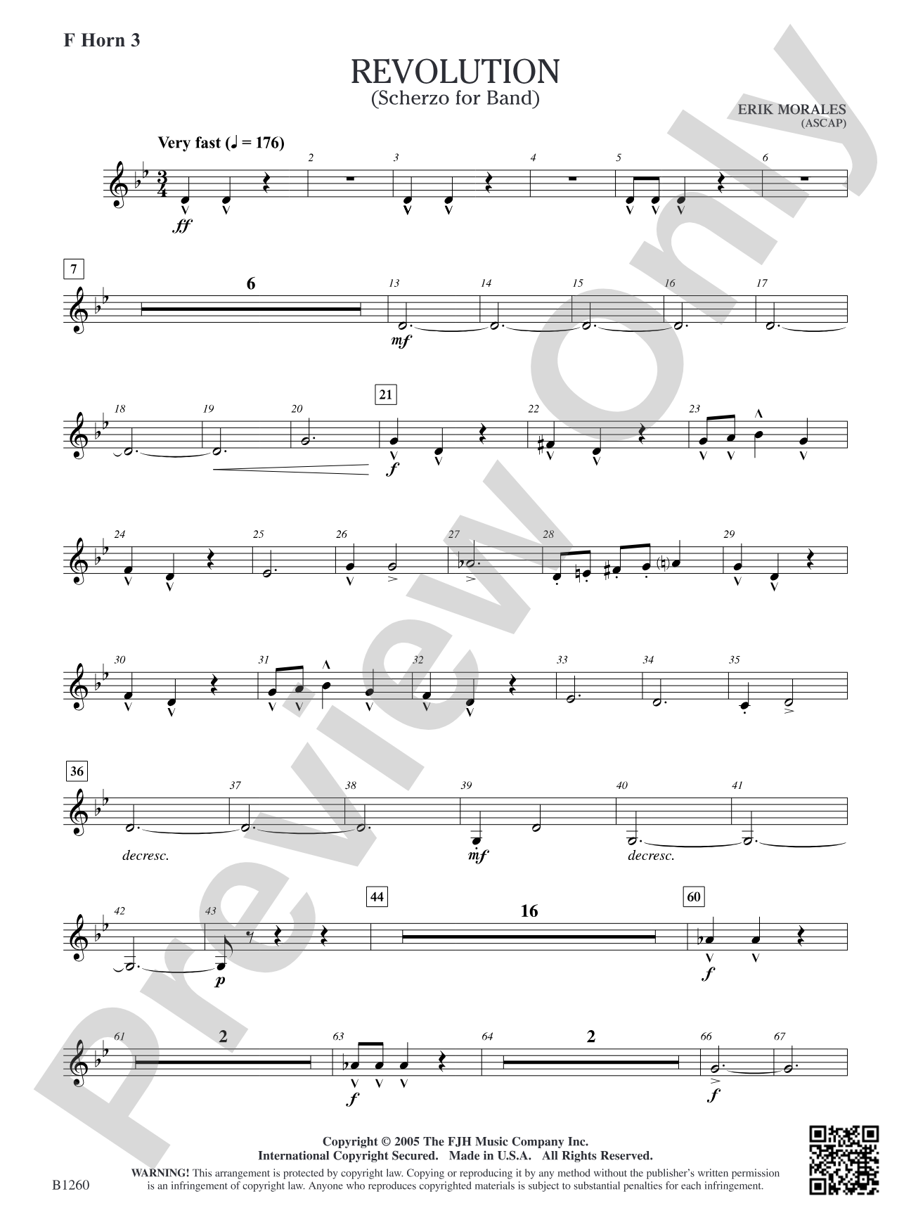 Revolution (Scherzo for Band): F Horn 3
