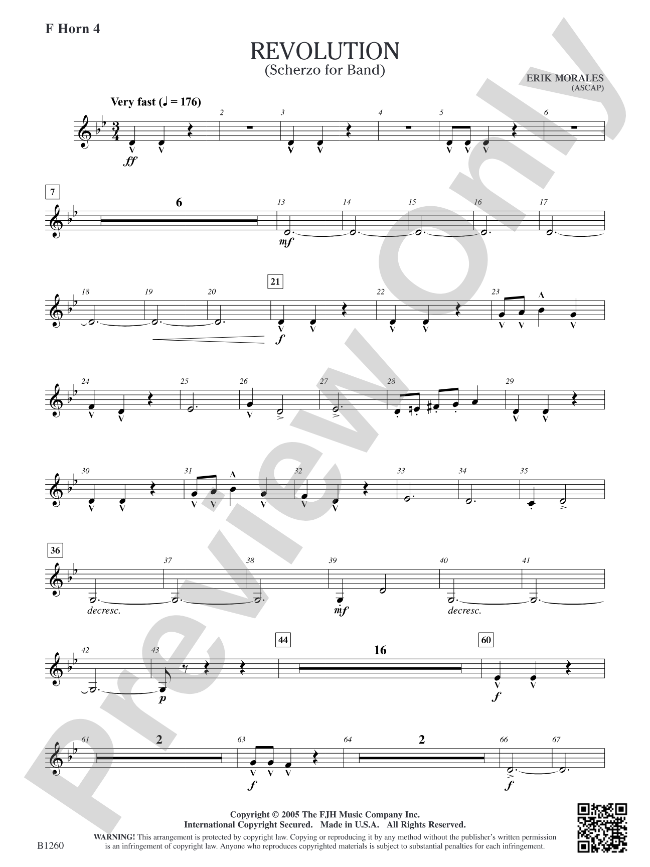 Revolution (Scherzo for Band): F Horn 4
