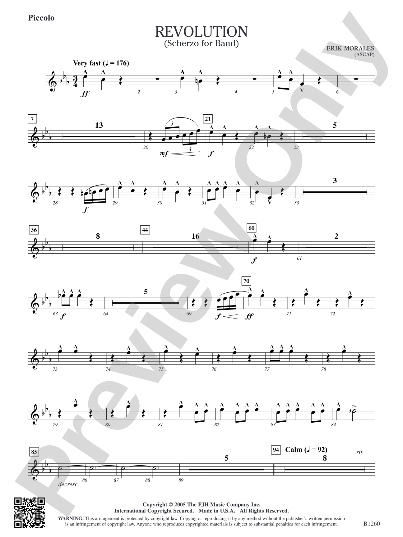 Revolution (Scherzo for Band): Piccolo