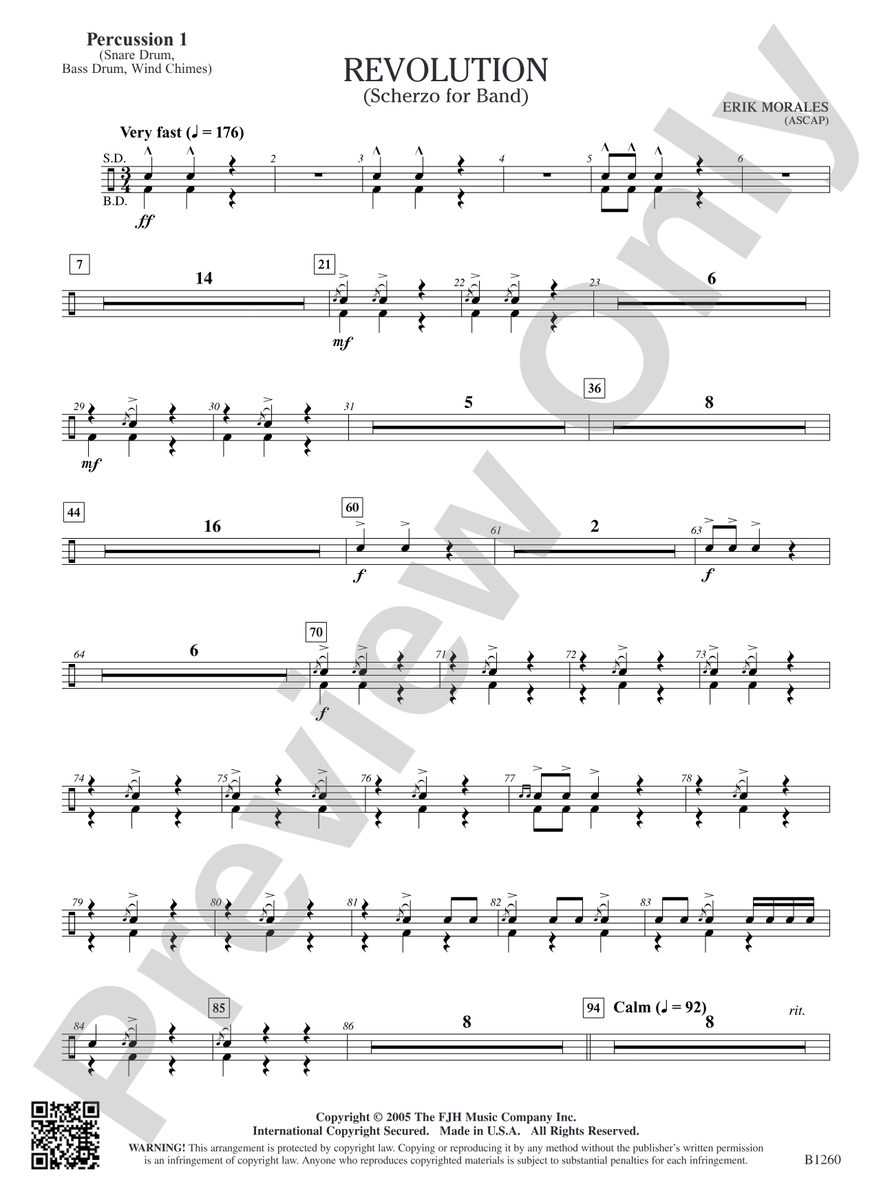 Revolution (Scherzo for Band): Percussion 1