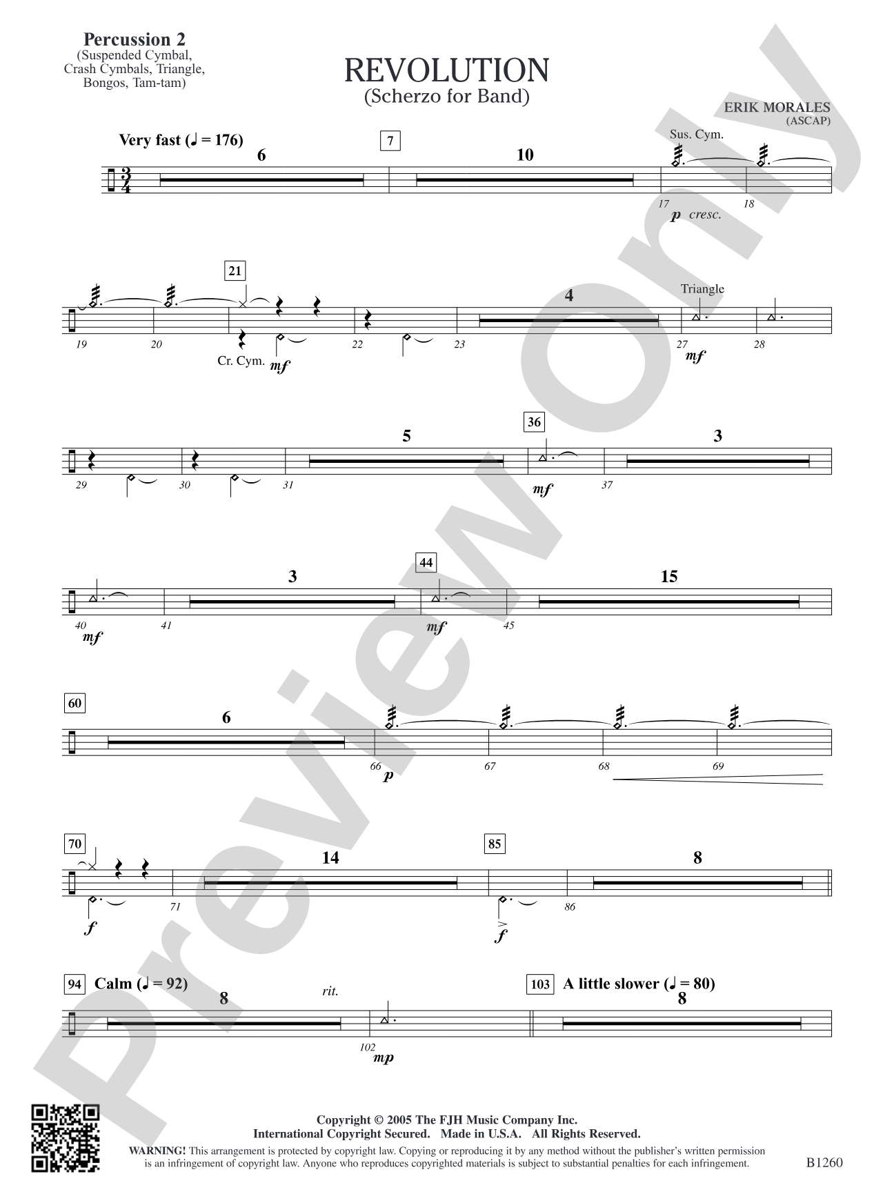 Revolution (Scherzo for Band): Percussion 2