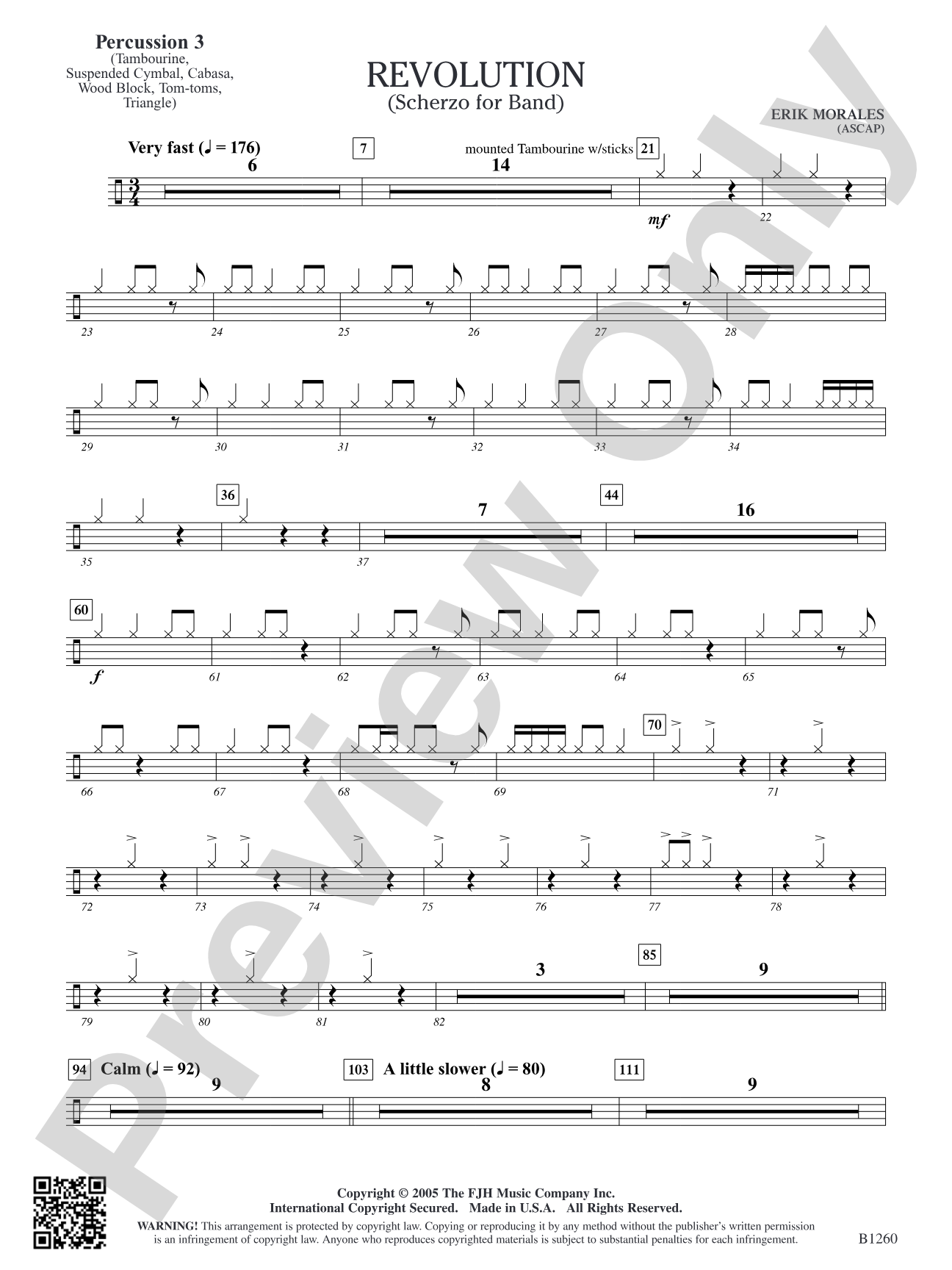 Revolution (Scherzo for Band): Percussion 3