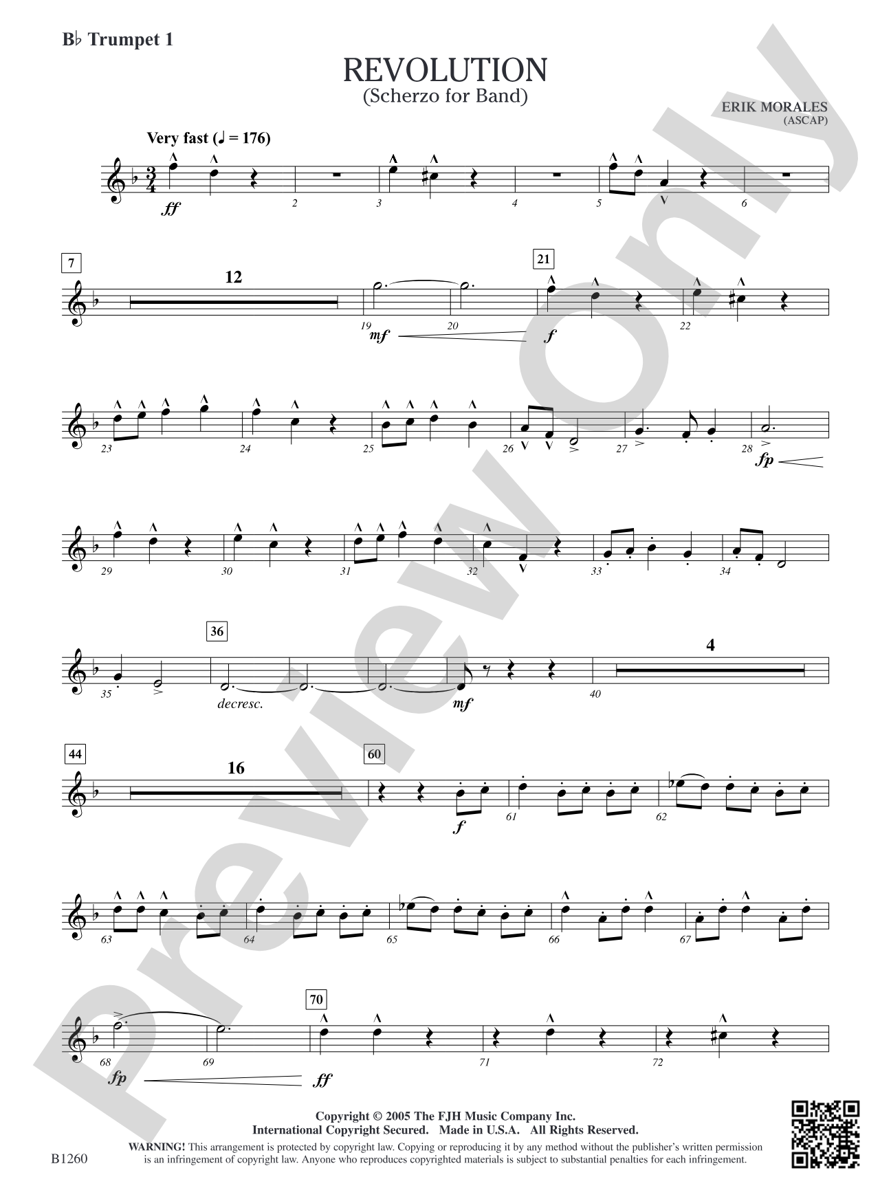 Revolution (Scherzo for Band): B-flat Trumpet 1