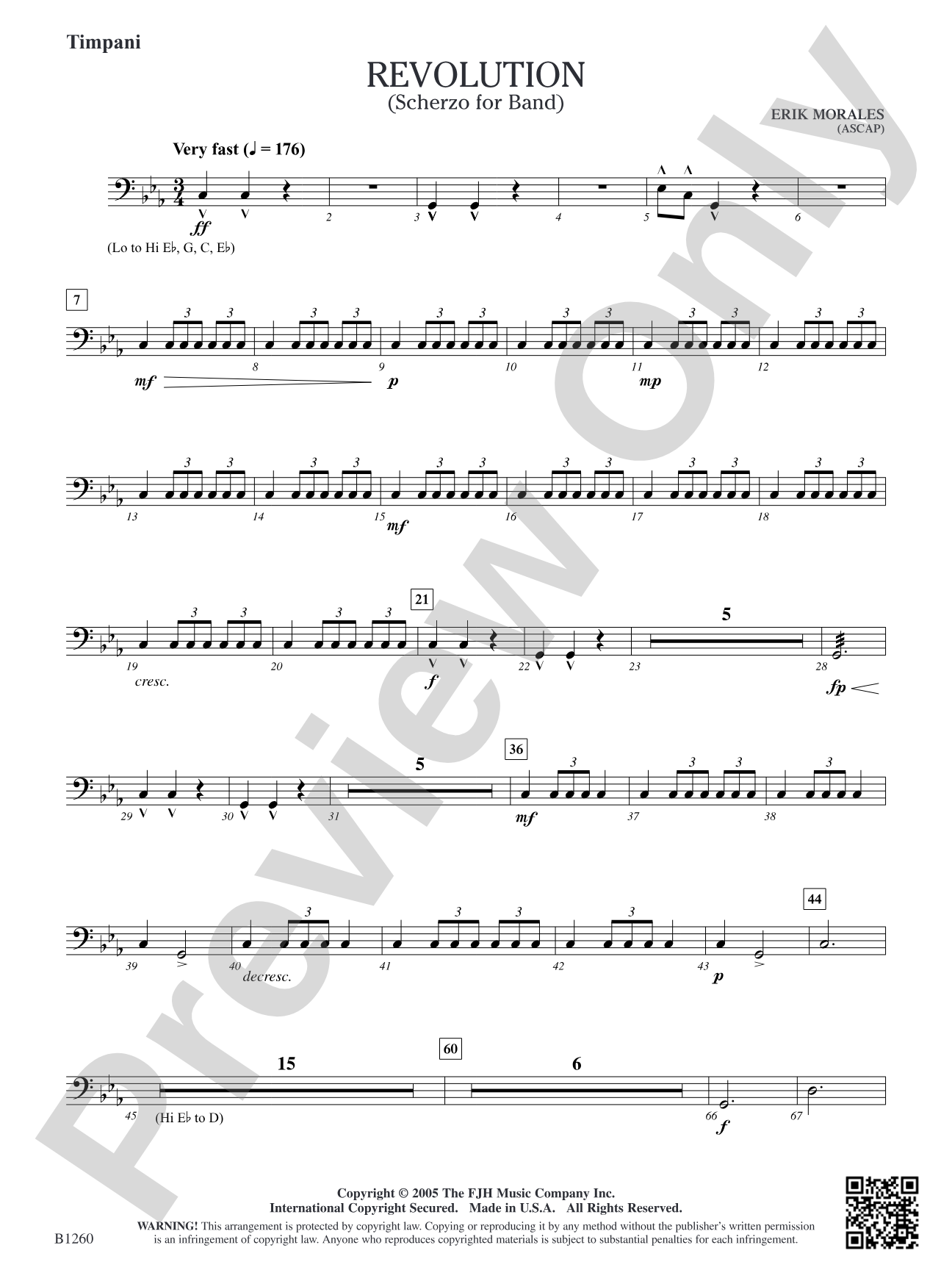 Revolution (Scherzo for Band): Timpani