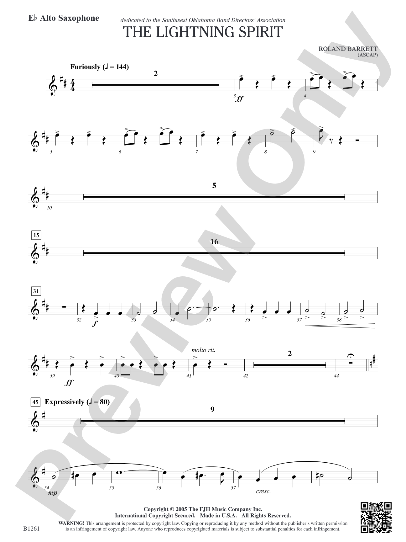 The Lightning Spirit: E-flat Alto Saxophone