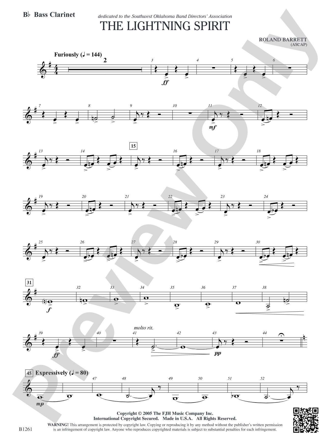 The Lightning Spirit: B-flat Bass Clarinet