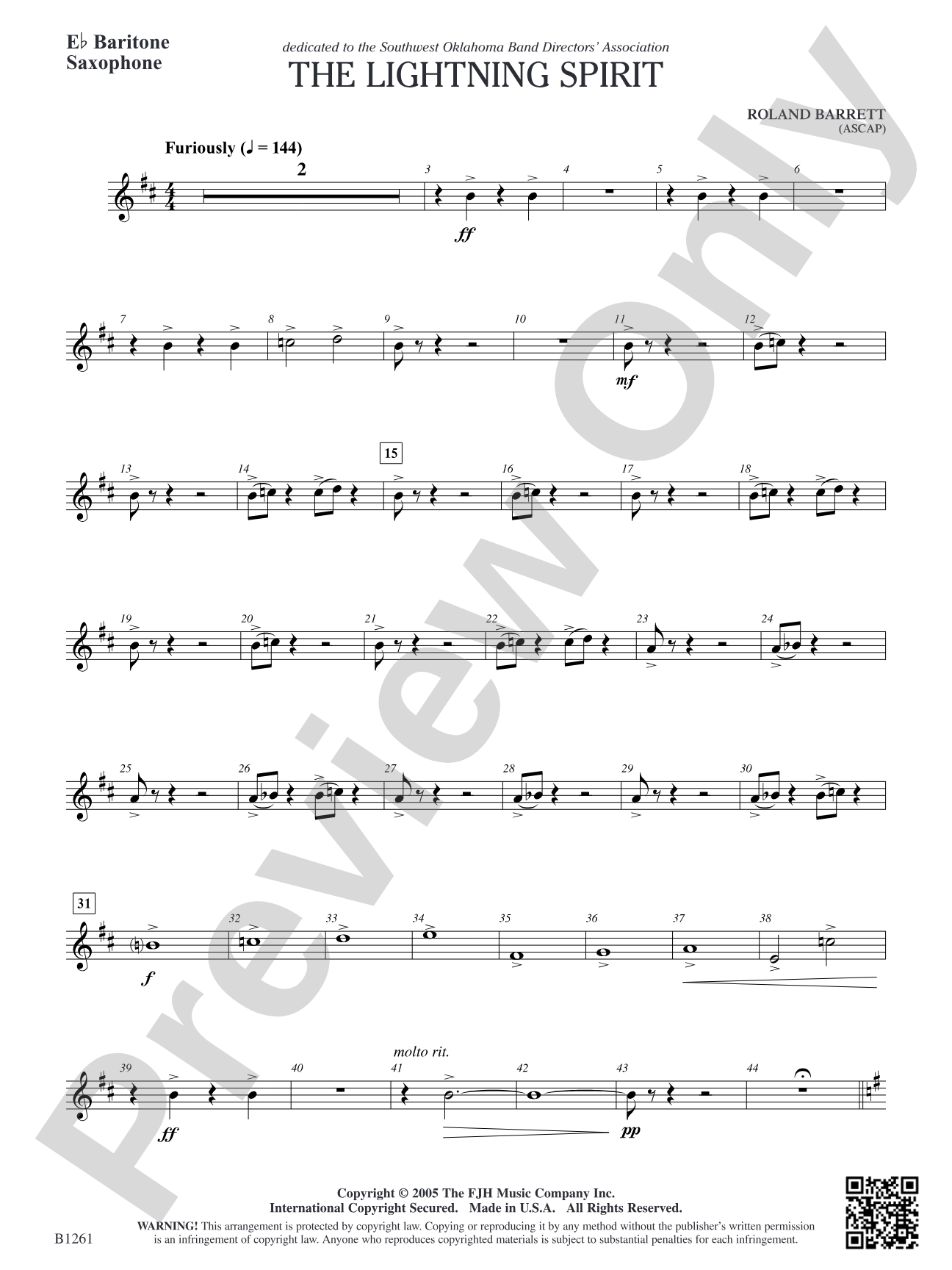 The Lightning Spirit: E-flat Baritone Saxophone