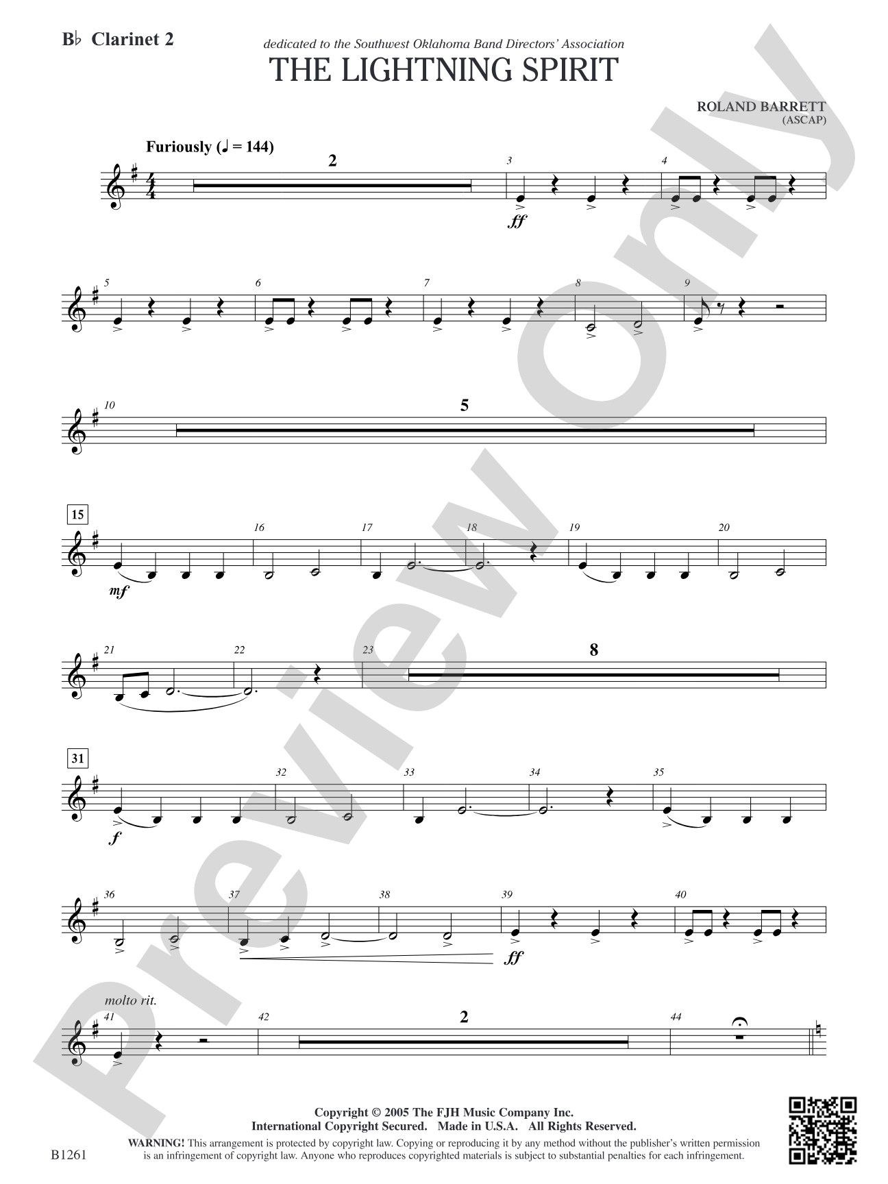 The Lightning Spirit: B-flat Clarinet 2