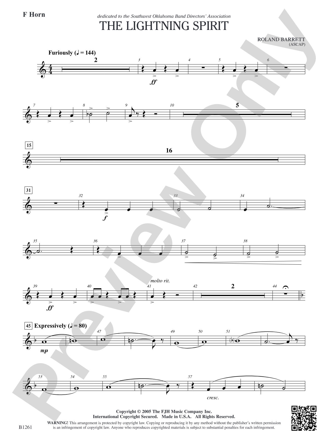 The Lightning Spirit: F Horn