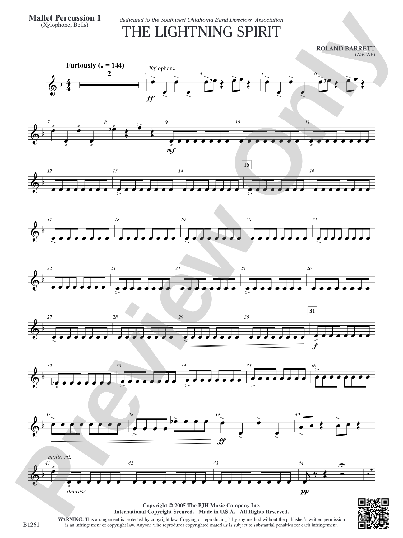 The Lightning Spirit: Mallet Percussion 1