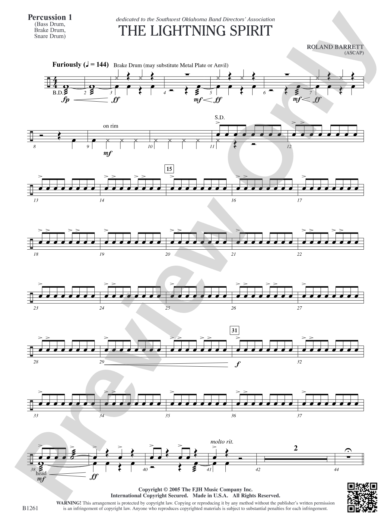 The Lightning Spirit: Percussion 1