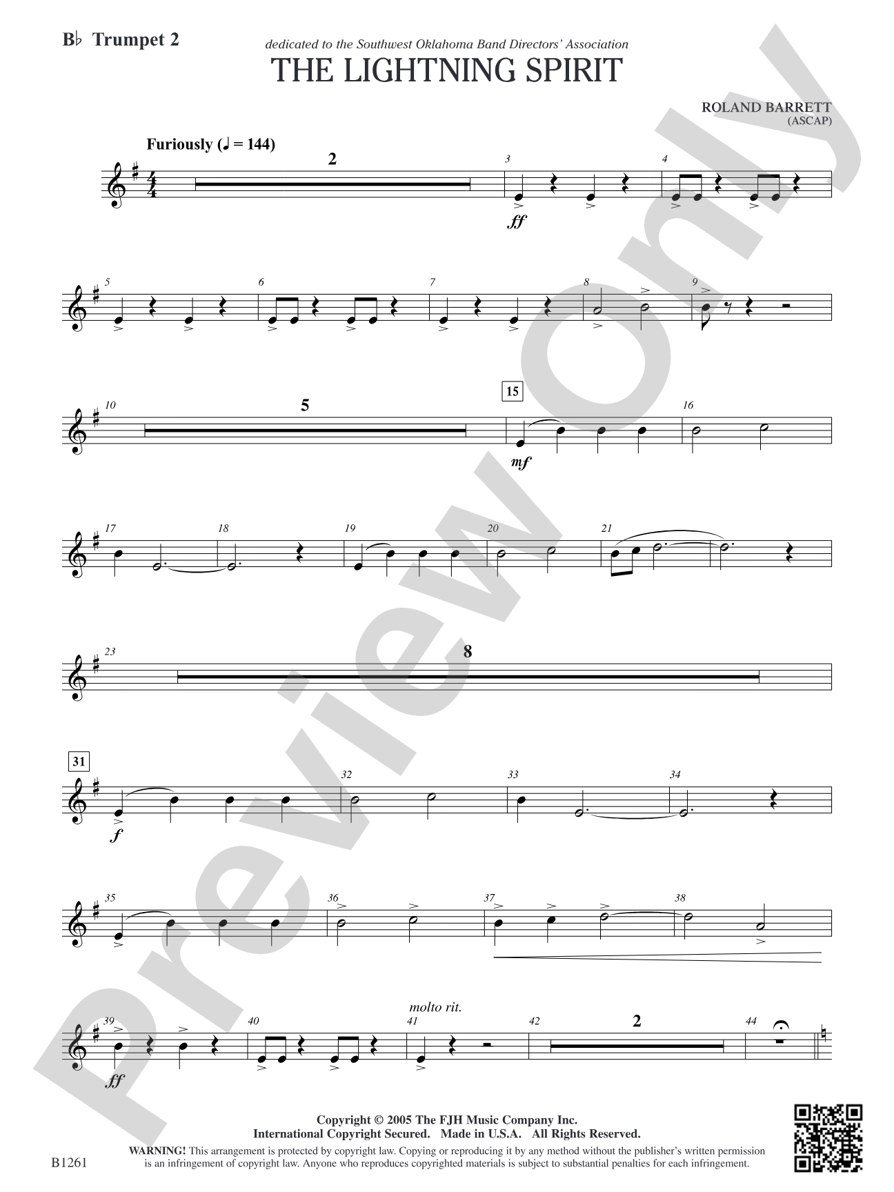 The Lightning Spirit: B-flat Trumpet 2