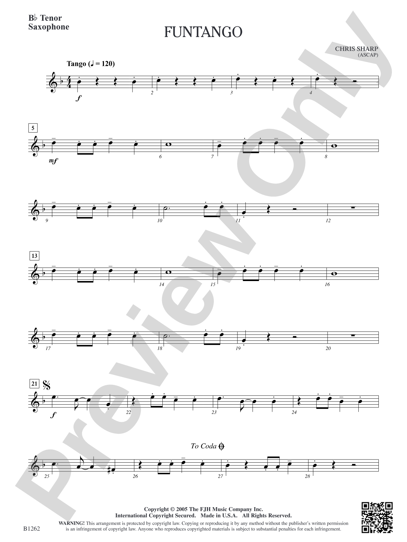 Funtango: B-flat Tenor Saxophone