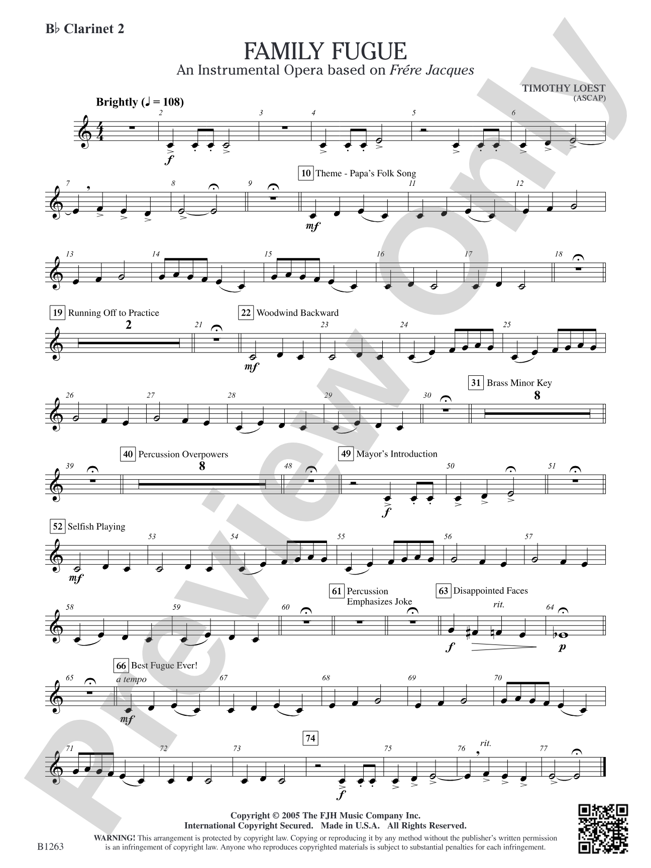 Family Fugue: B-flat Clarinet 2
