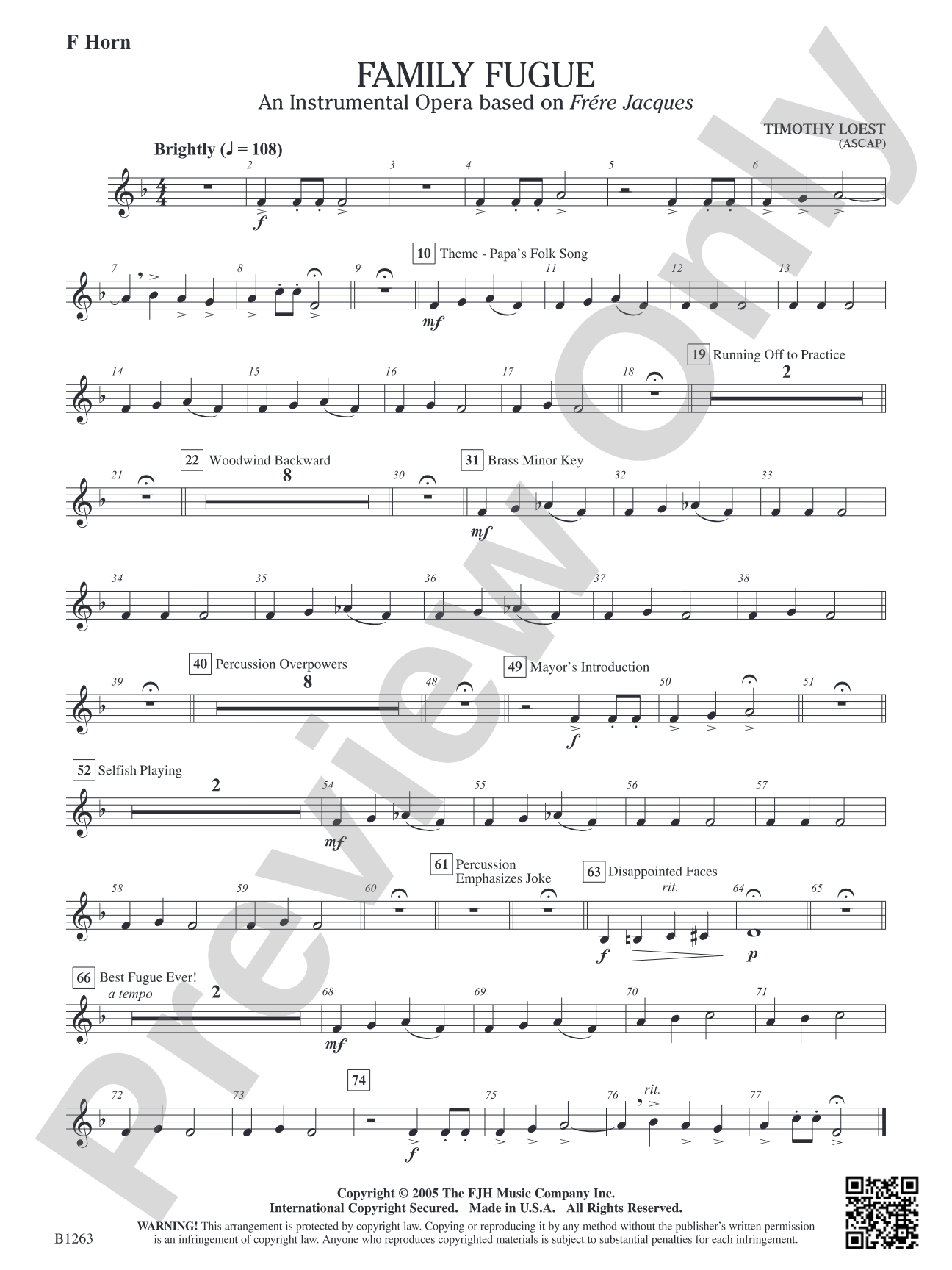 Family Fugue: F Horn