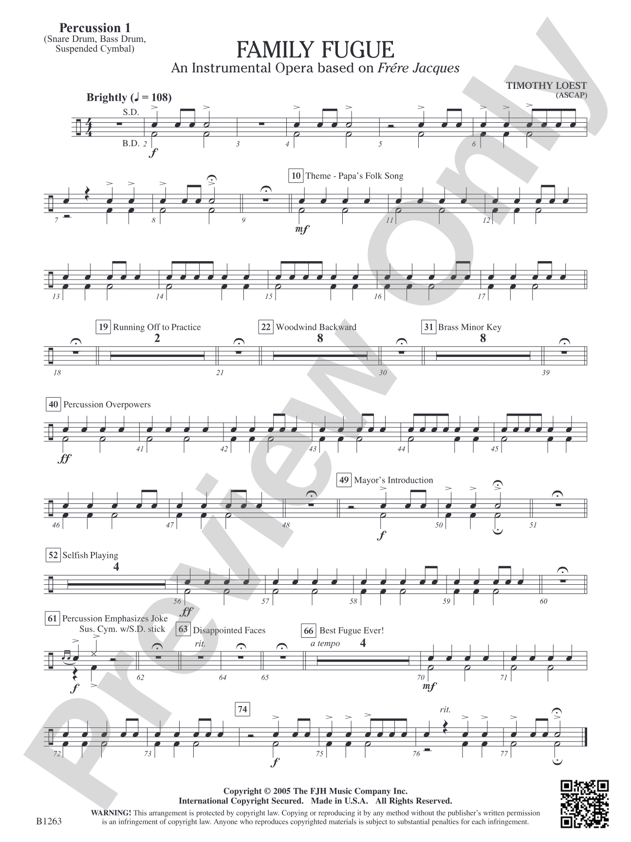 Family Fugue: Percussion 1