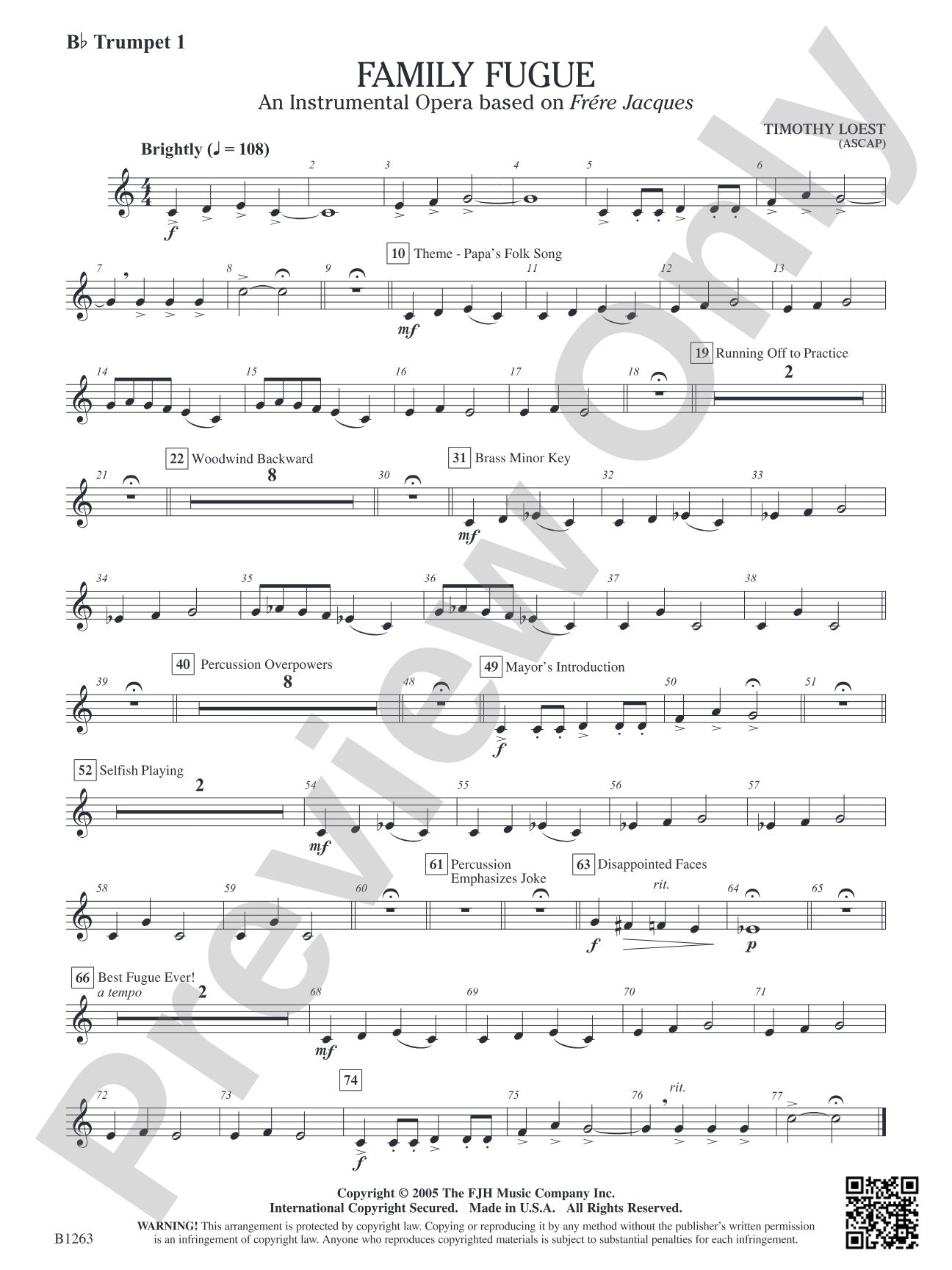 Family Fugue: B-flat Trumpet 1