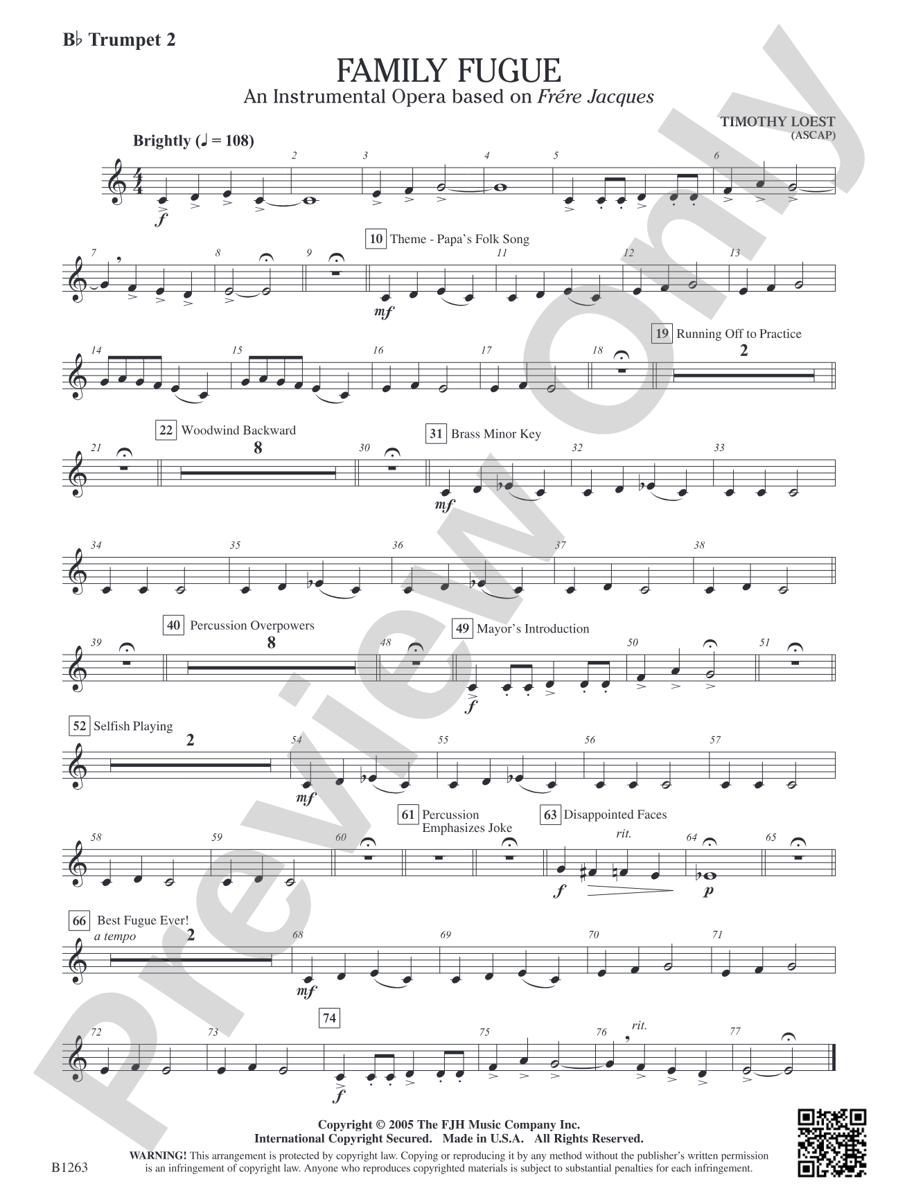 Family Fugue: B-flat Trumpet 2