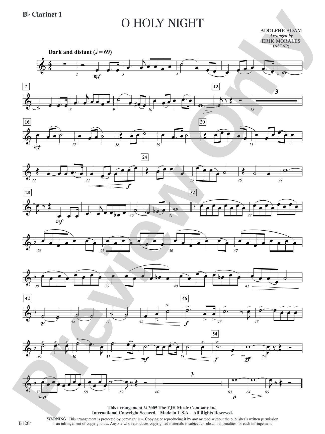 O Holy Night: B-flat Clarinet 1