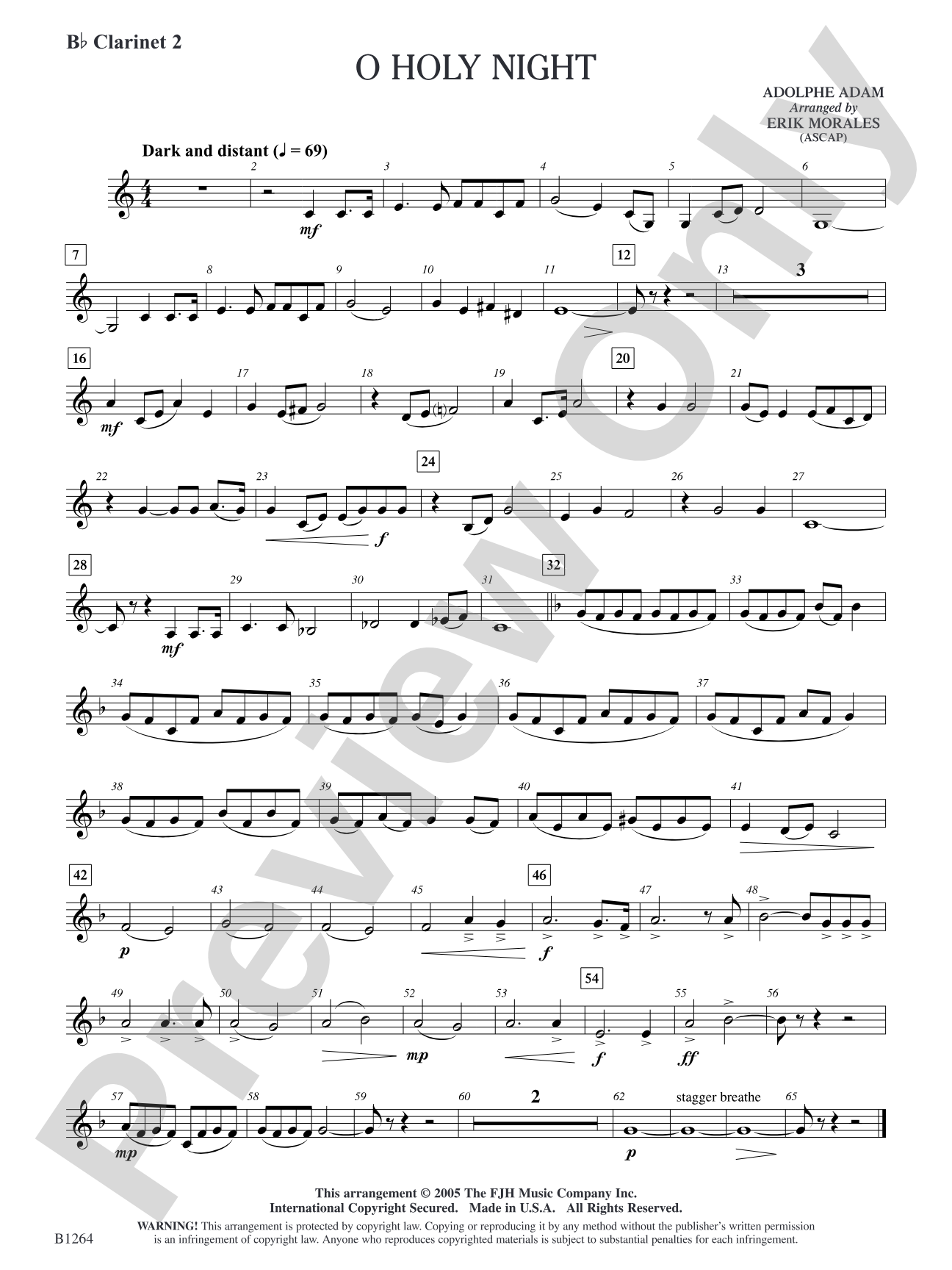 O Holy Night: B-flat Clarinet 2