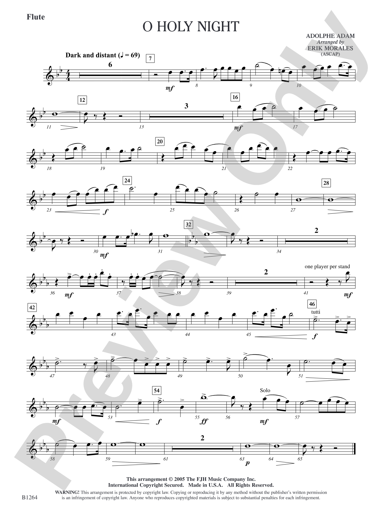 O Holy Night: Flute