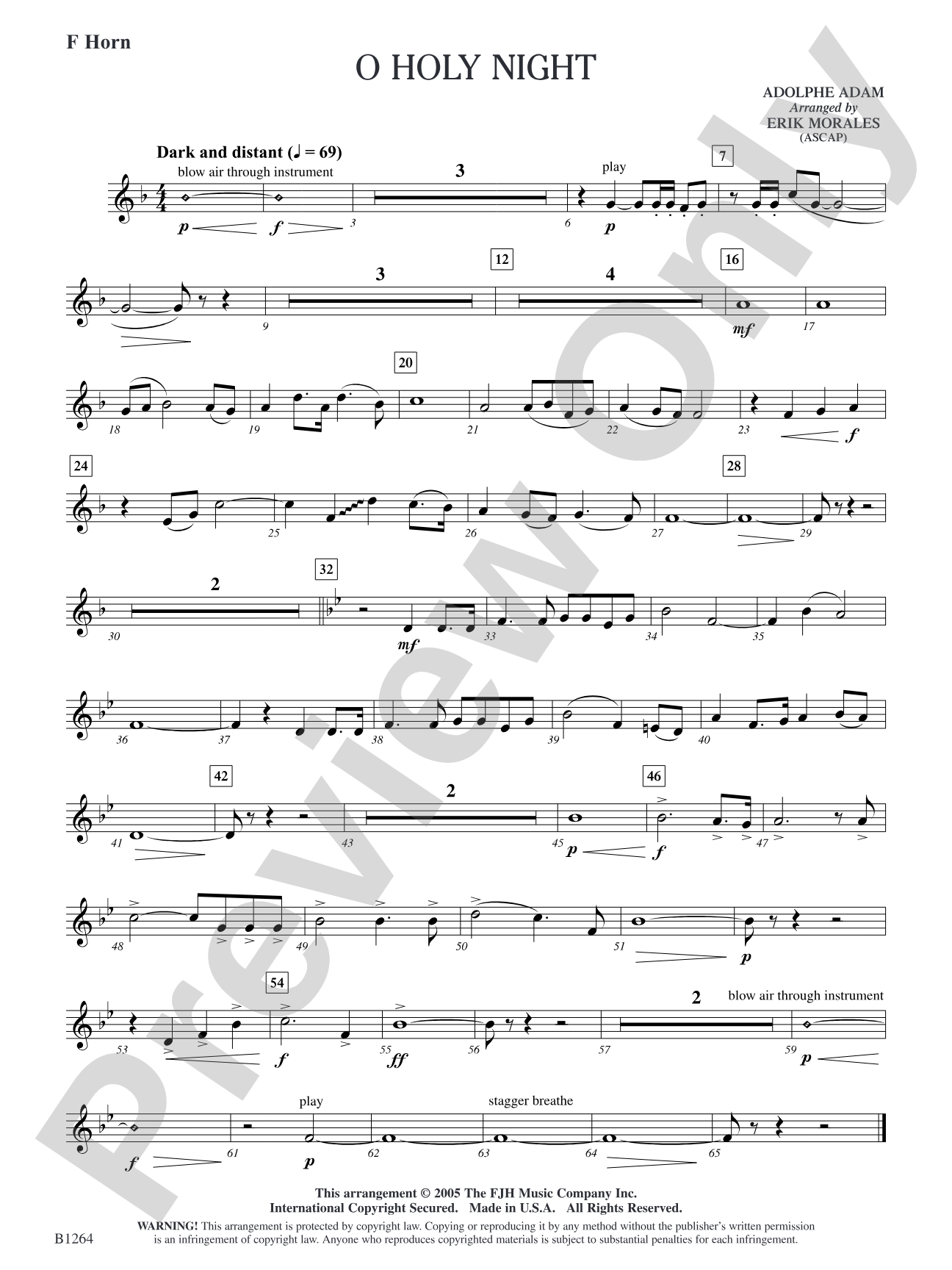 O Holy Night: F Horn